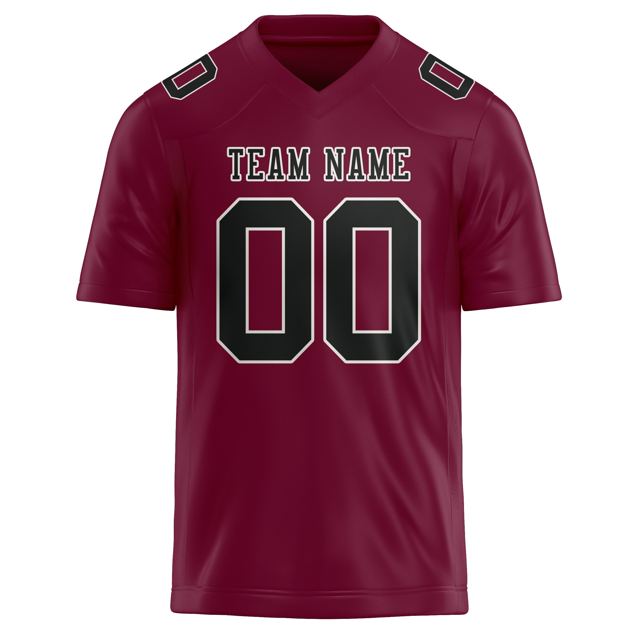 Custom Crimson Red Black Football Jersey