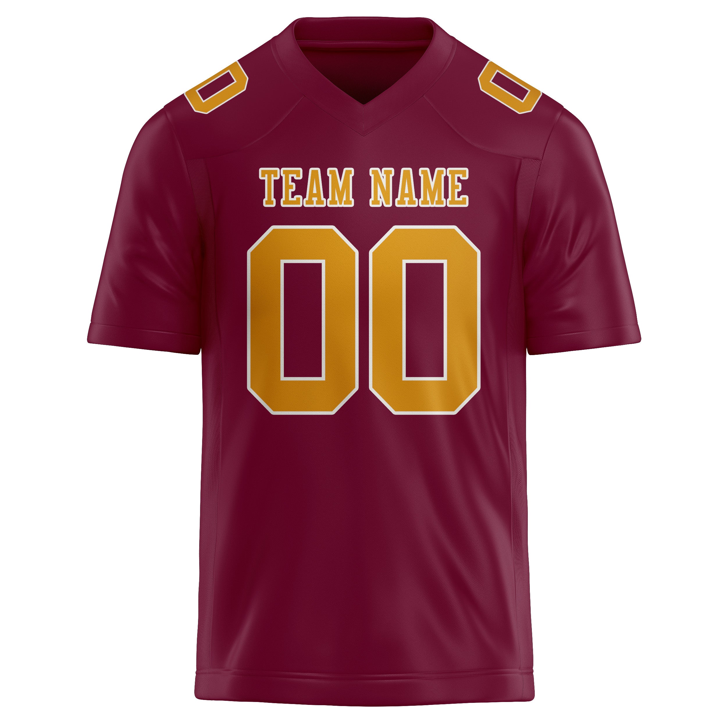Custom Crimson Red Yellow Football Jersey