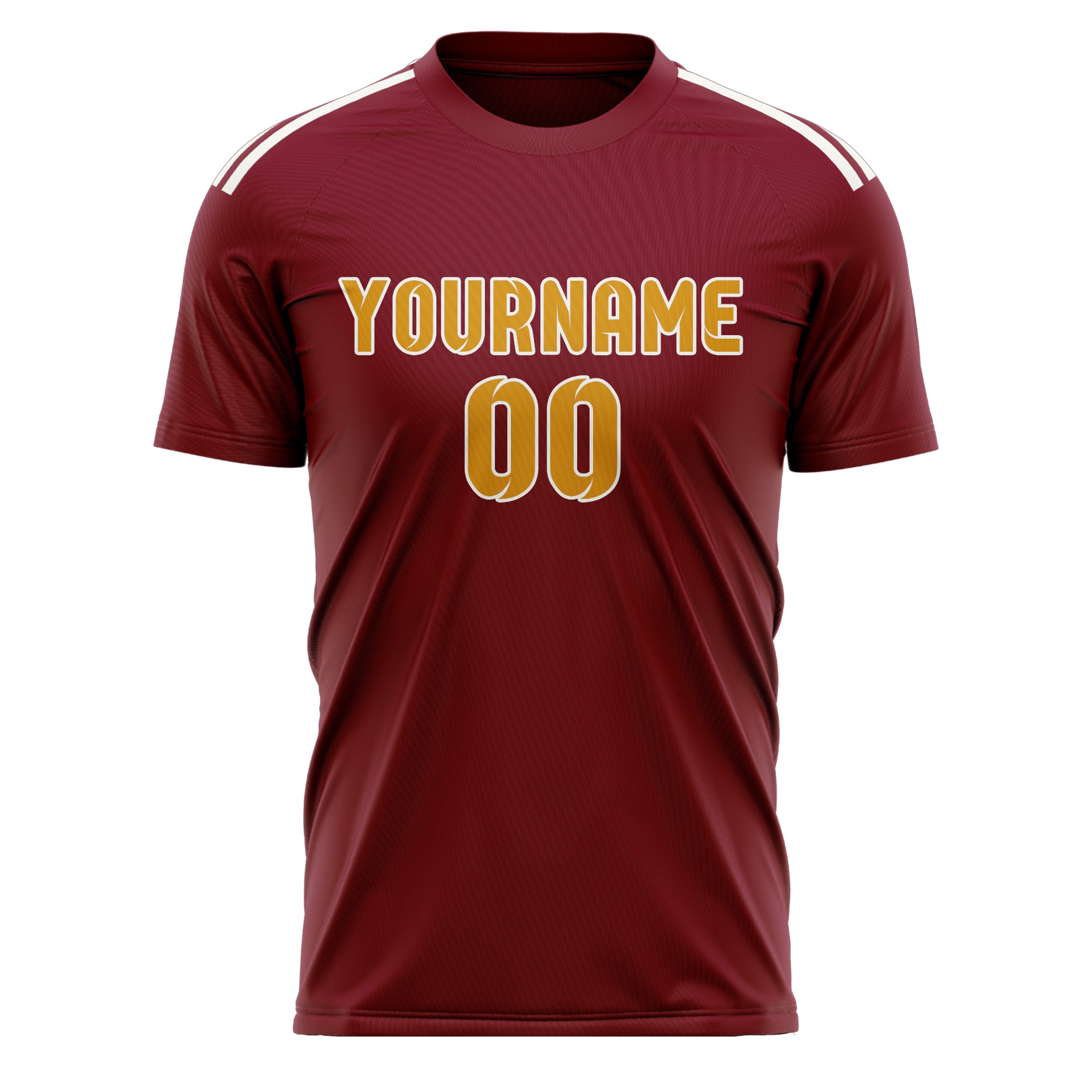 Custom Crimson Red Yellow Soccer Jersey