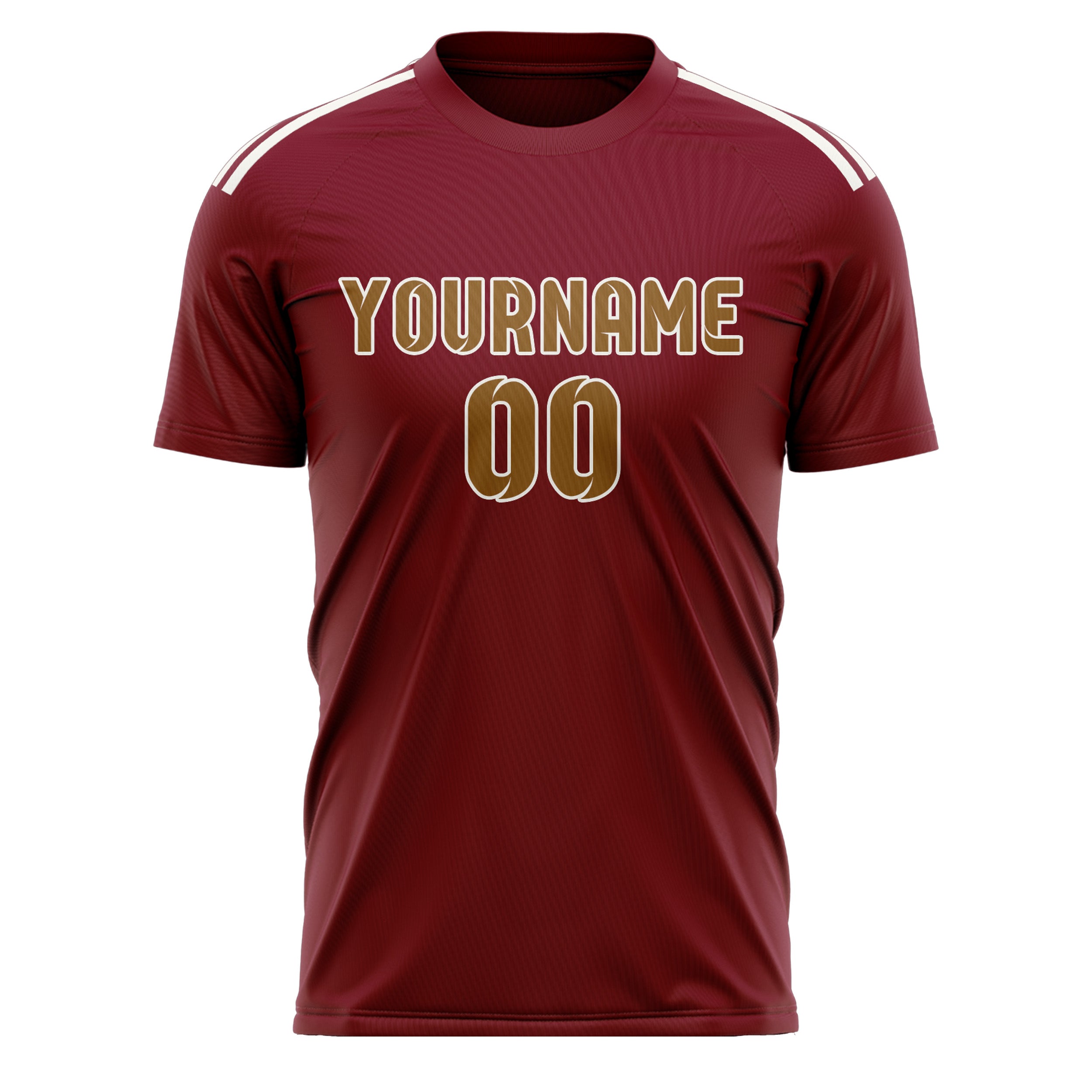 Custom Crimson Red Khaki Soccer Jersey