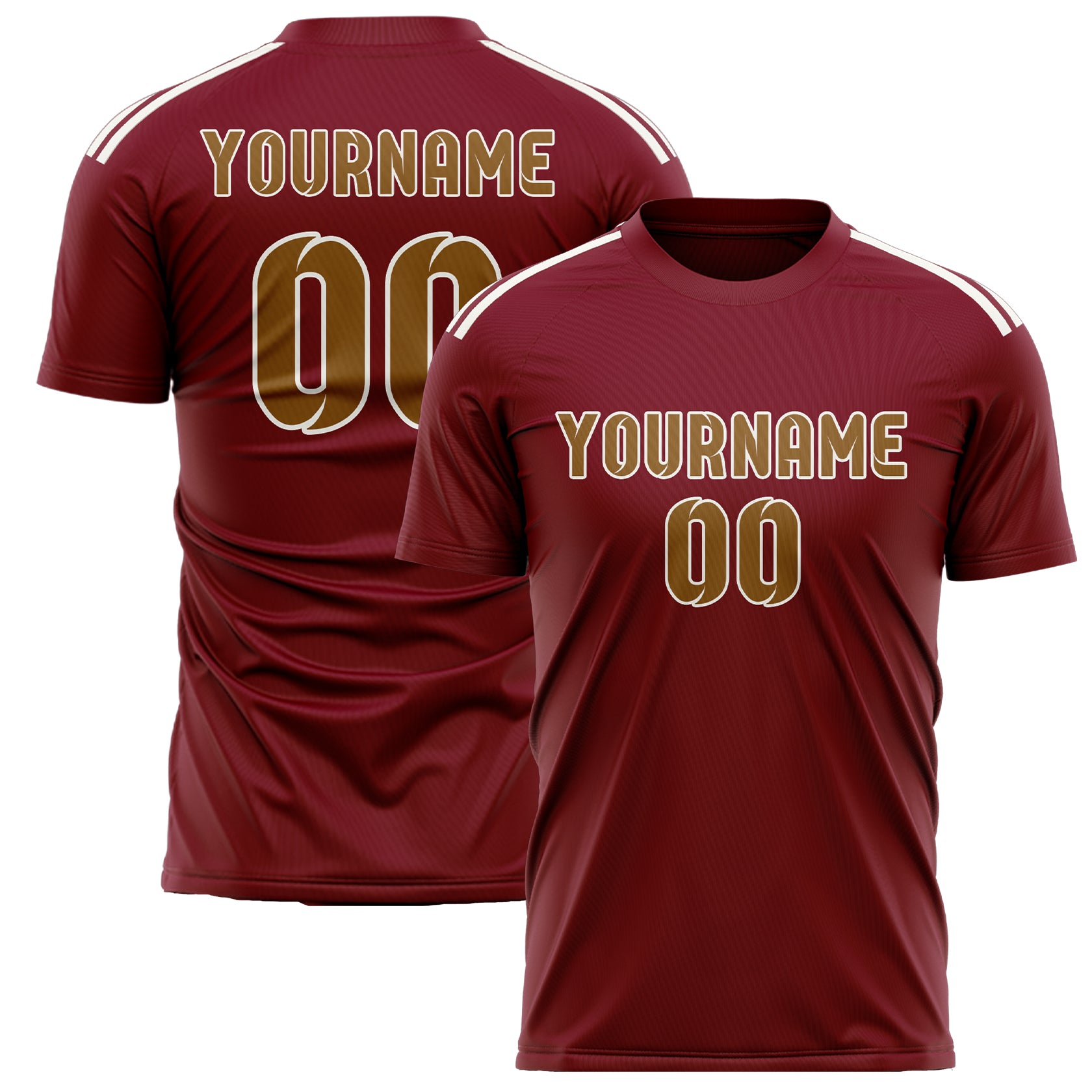 Custom Crimson Red Khaki Soccer Jersey