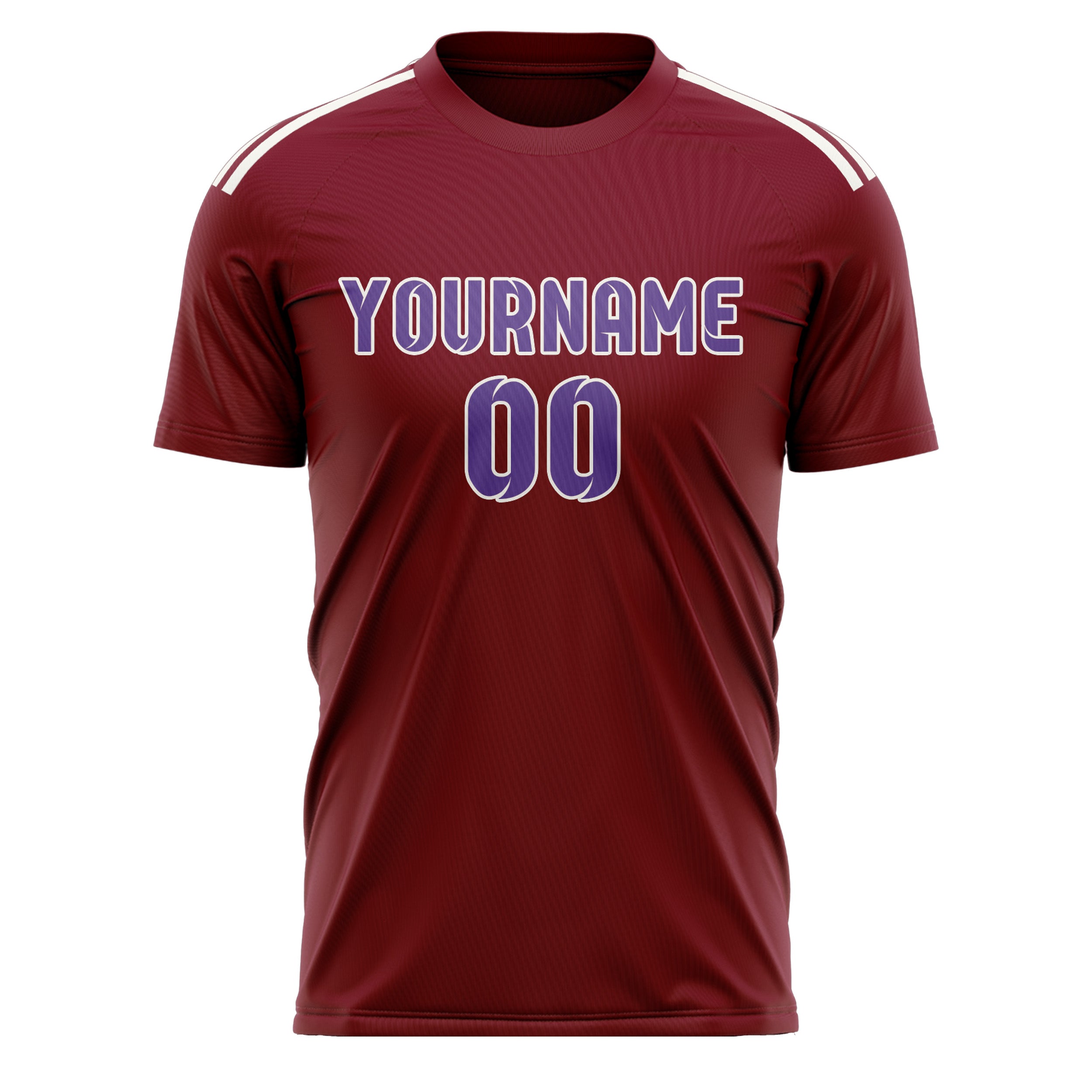 Custom Crimson Red Light Purple Soccer Jersey