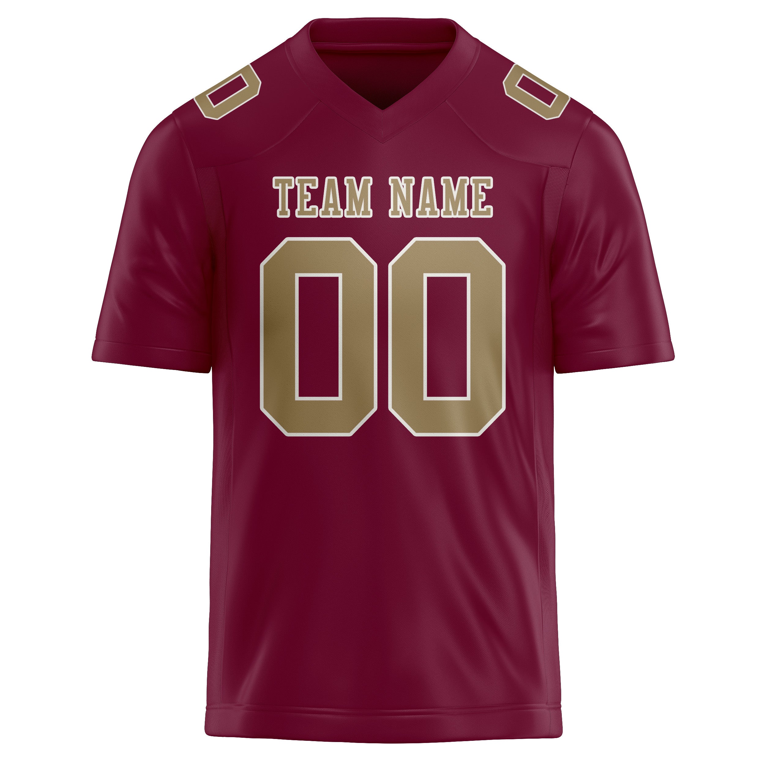 Custom Crimson Red Light Khaki Football Jersey