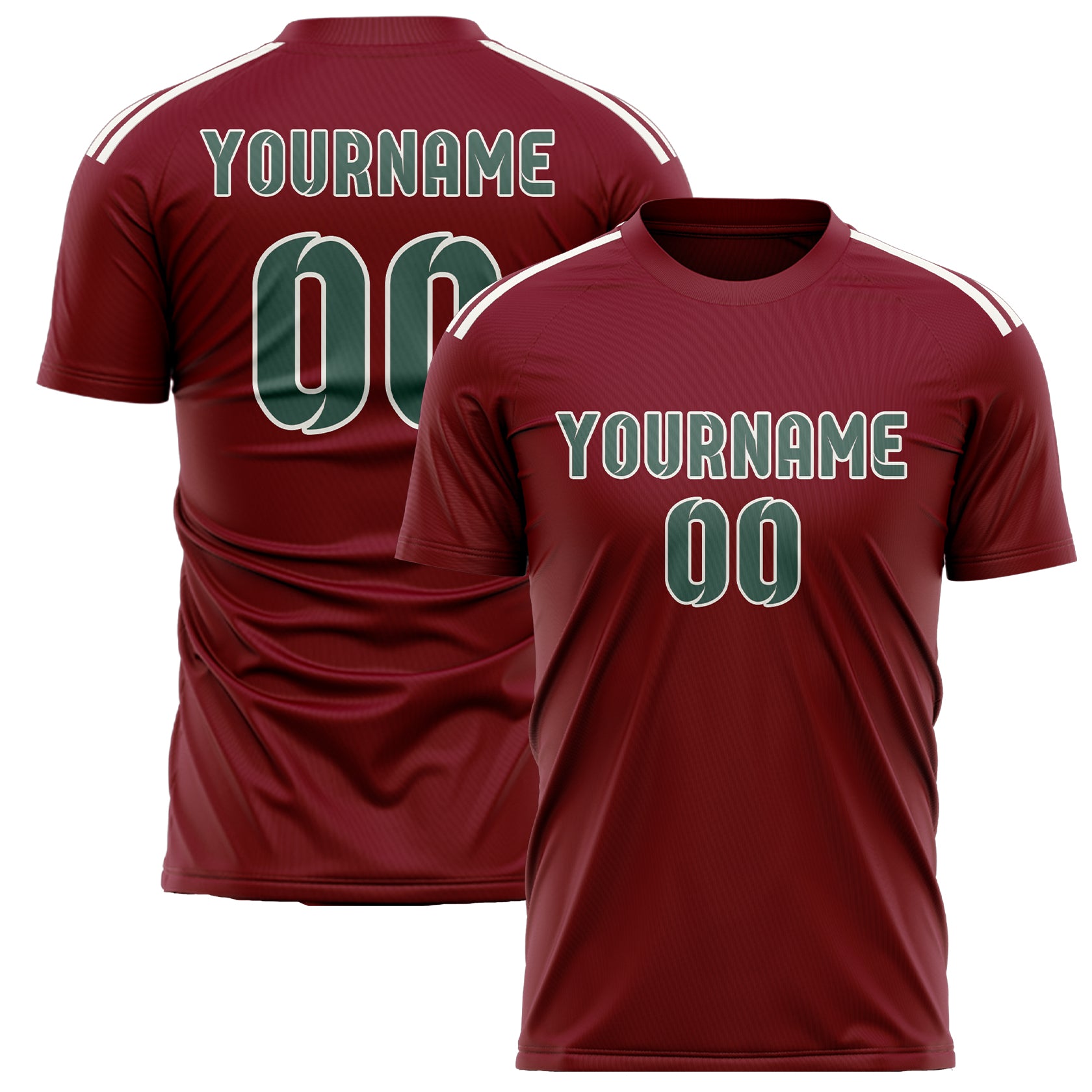 Custom Crimson Red Blue Green Soccer Jersey