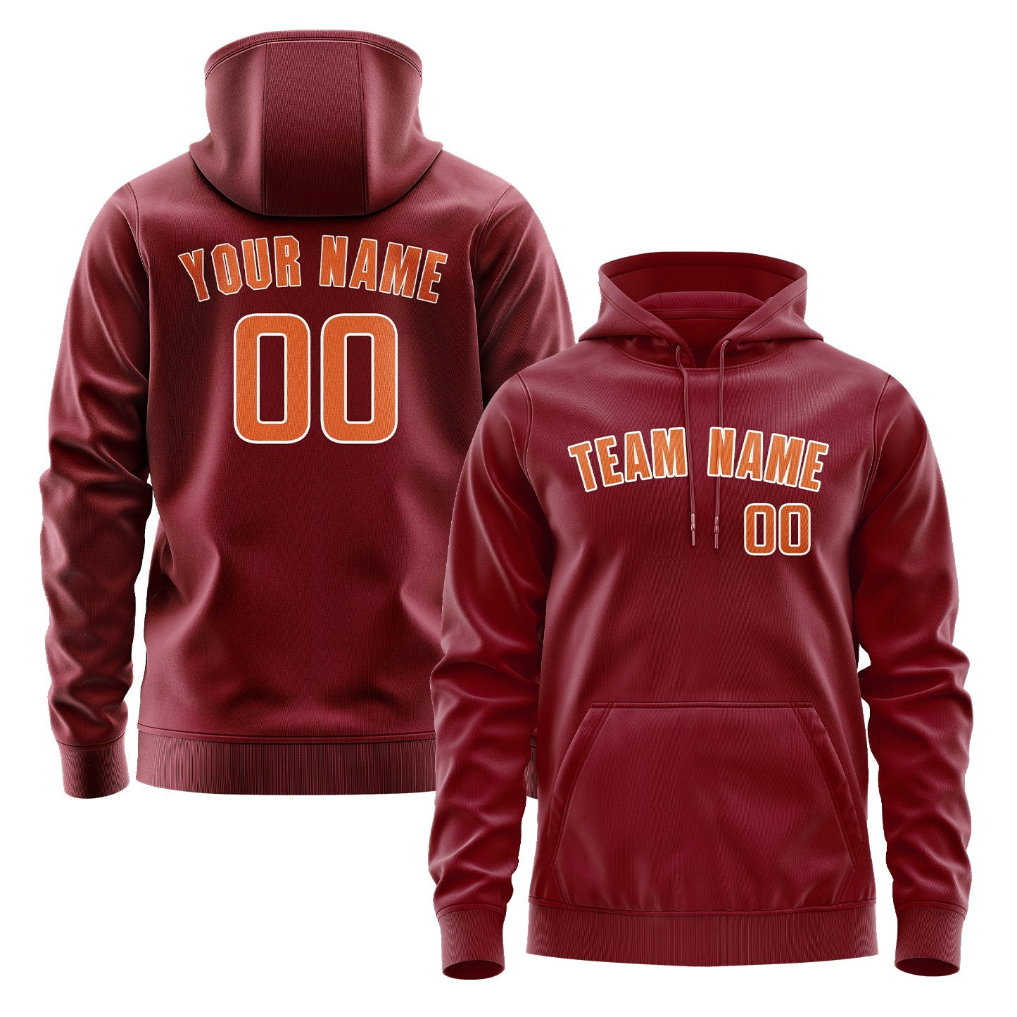 Custom Crimson Red Orange Hoodie