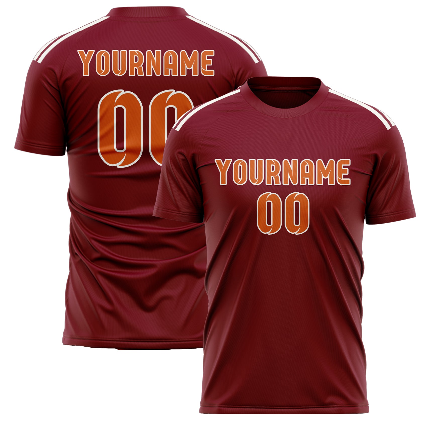 Custom Crimson Red Orange Soccer Jersey