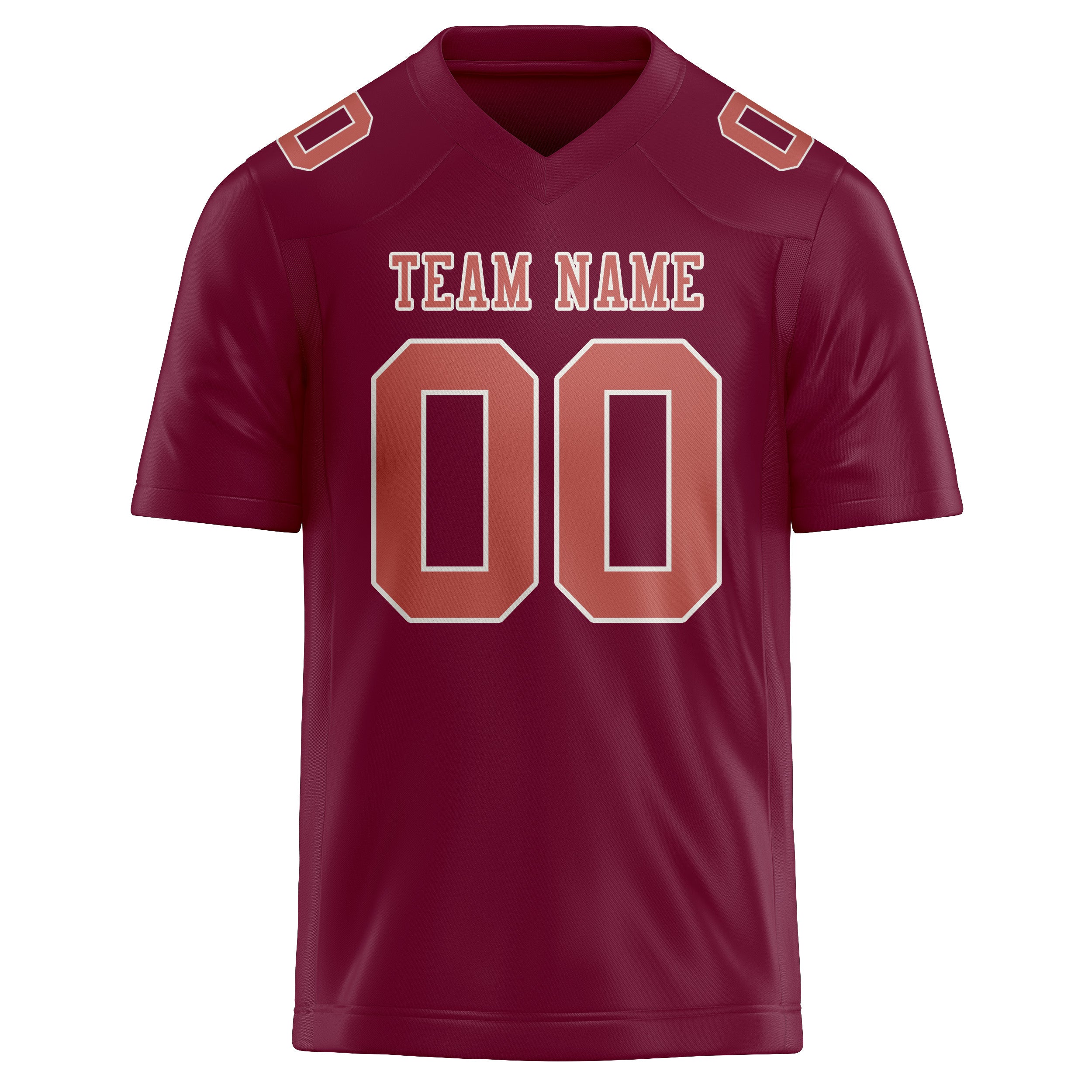 Custom Crimson Red Copper Rose Football Jersey