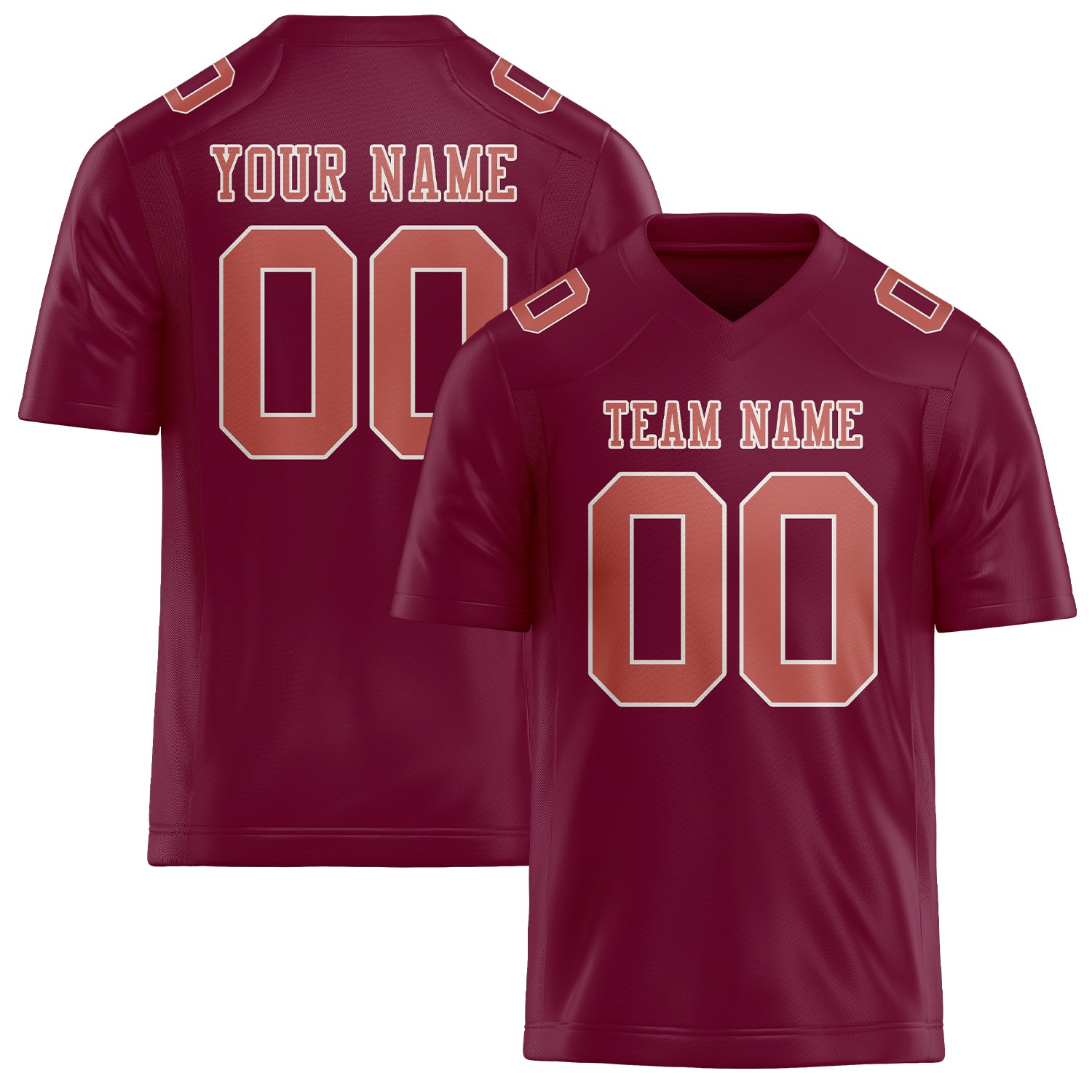 Custom Crimson Red Copper Rose Football Jersey