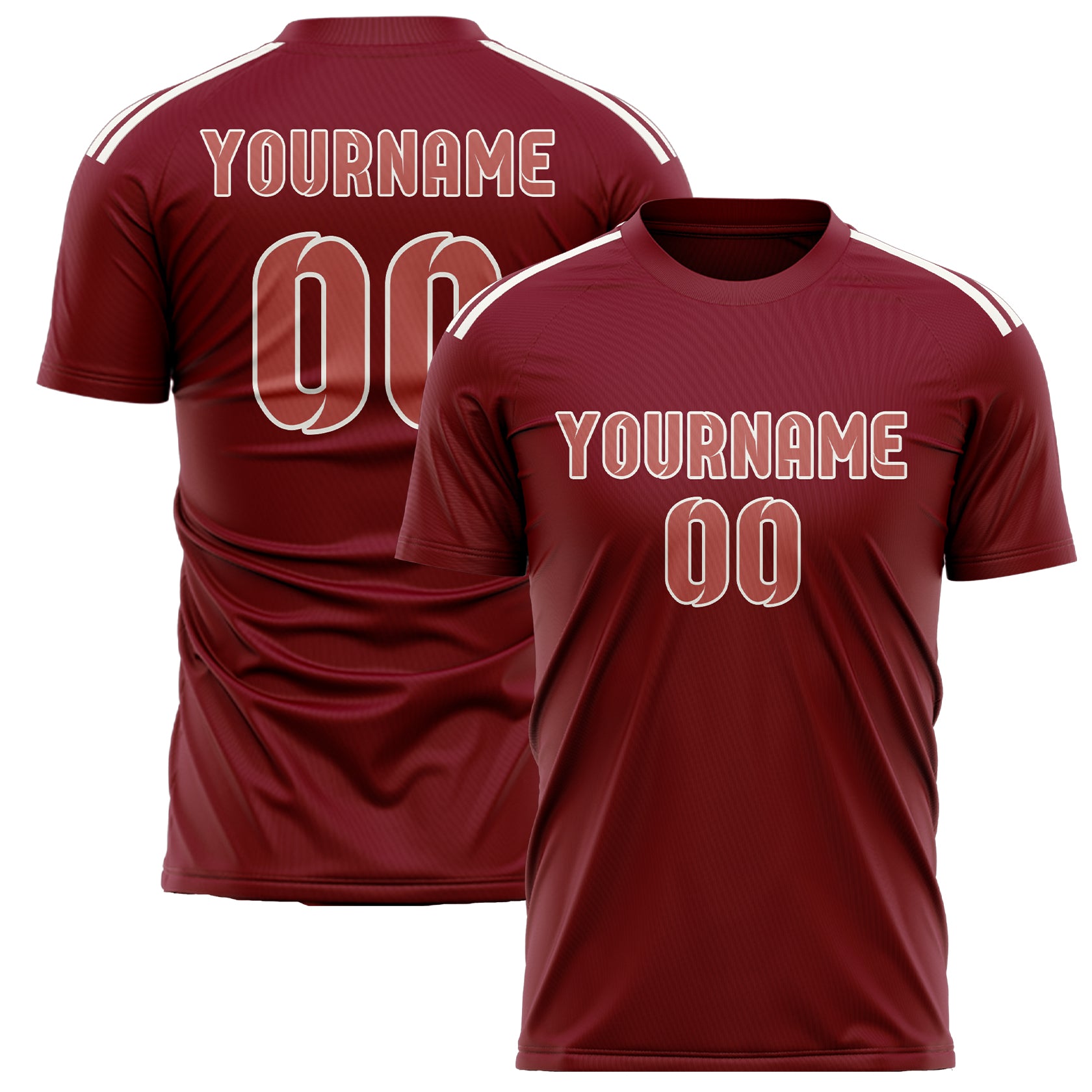 Custom Crimson Red Copper Rose Soccer Jersey