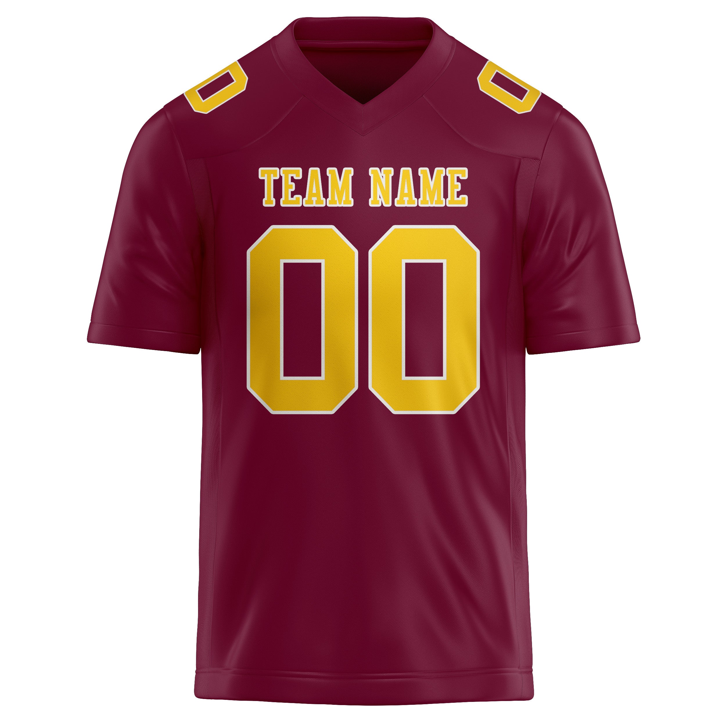 Custom Crimson Red Gold Football Jersey