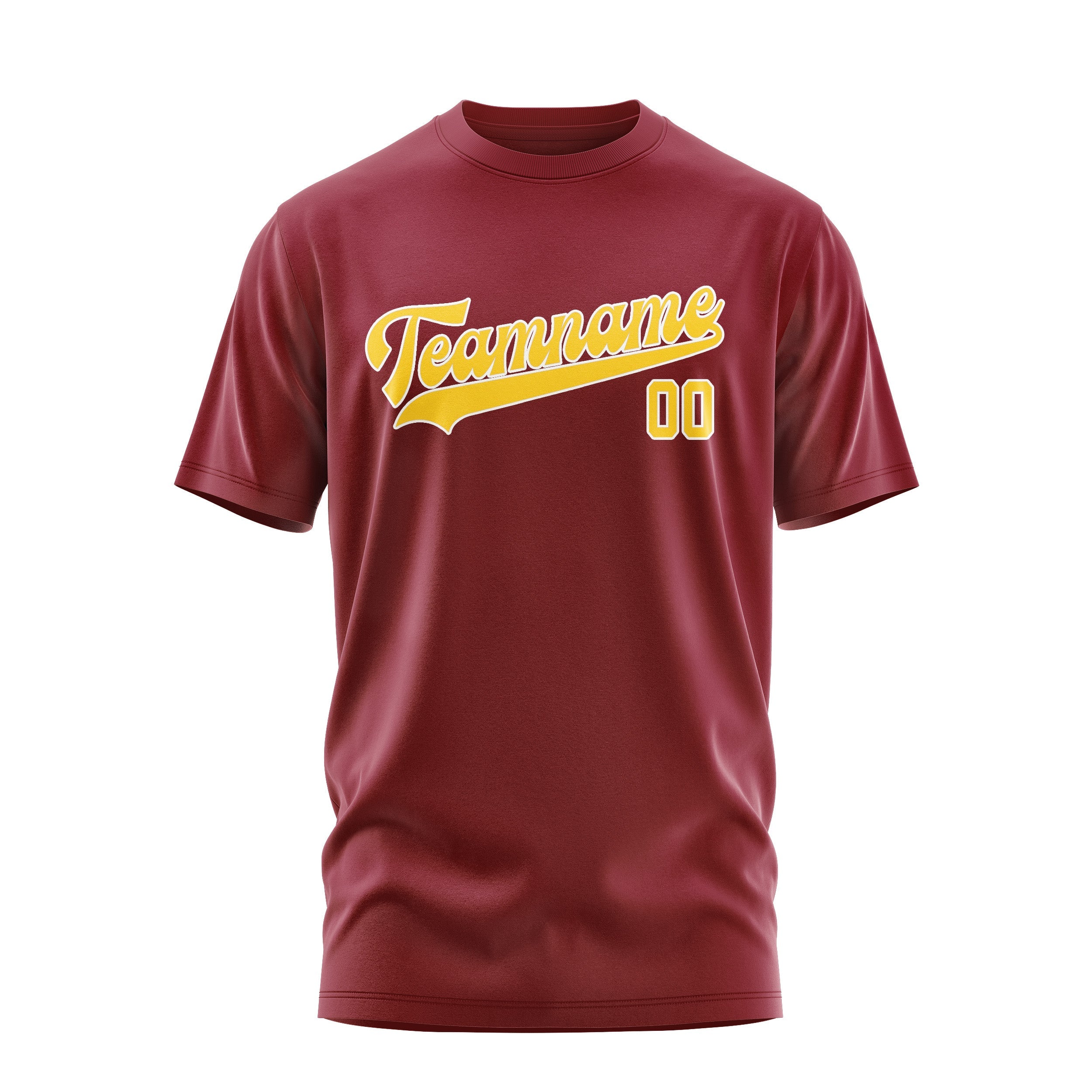 Custom Crimson Red Gold T-Shirt