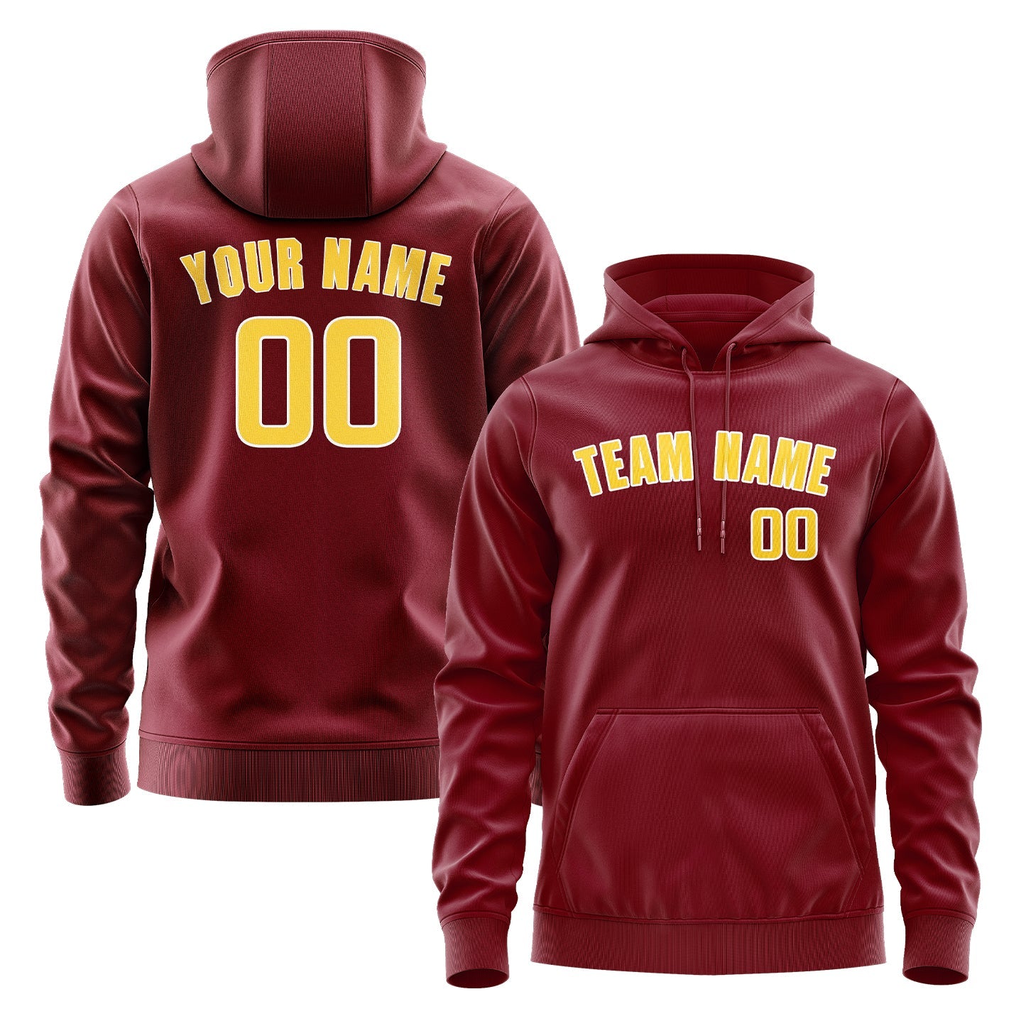 Custom Crimson Red Gold Hoodie