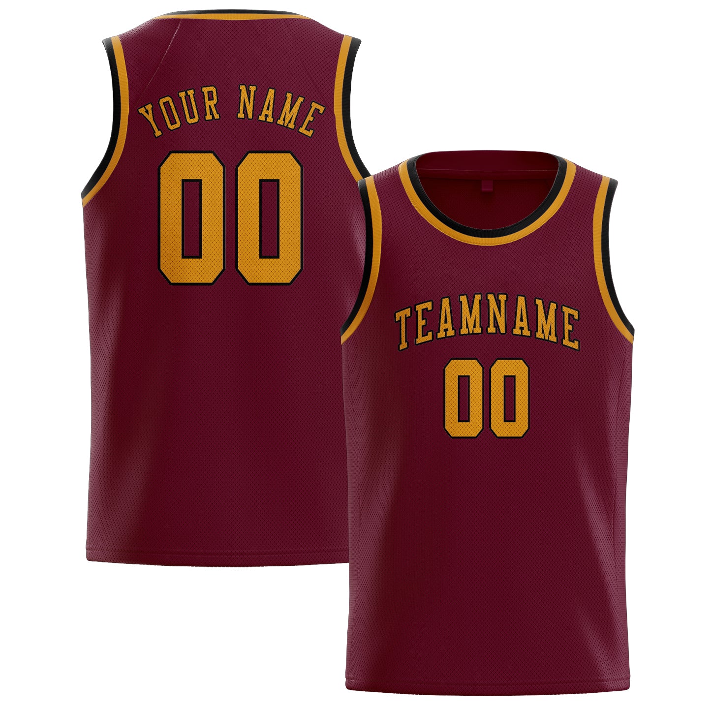 Custom Crimson Red Yellow Basketball Jersey