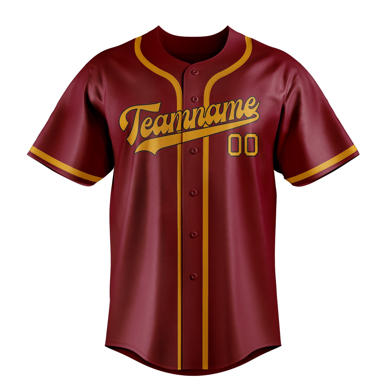 Custom Crimson Red Yellow Baseball Jersey