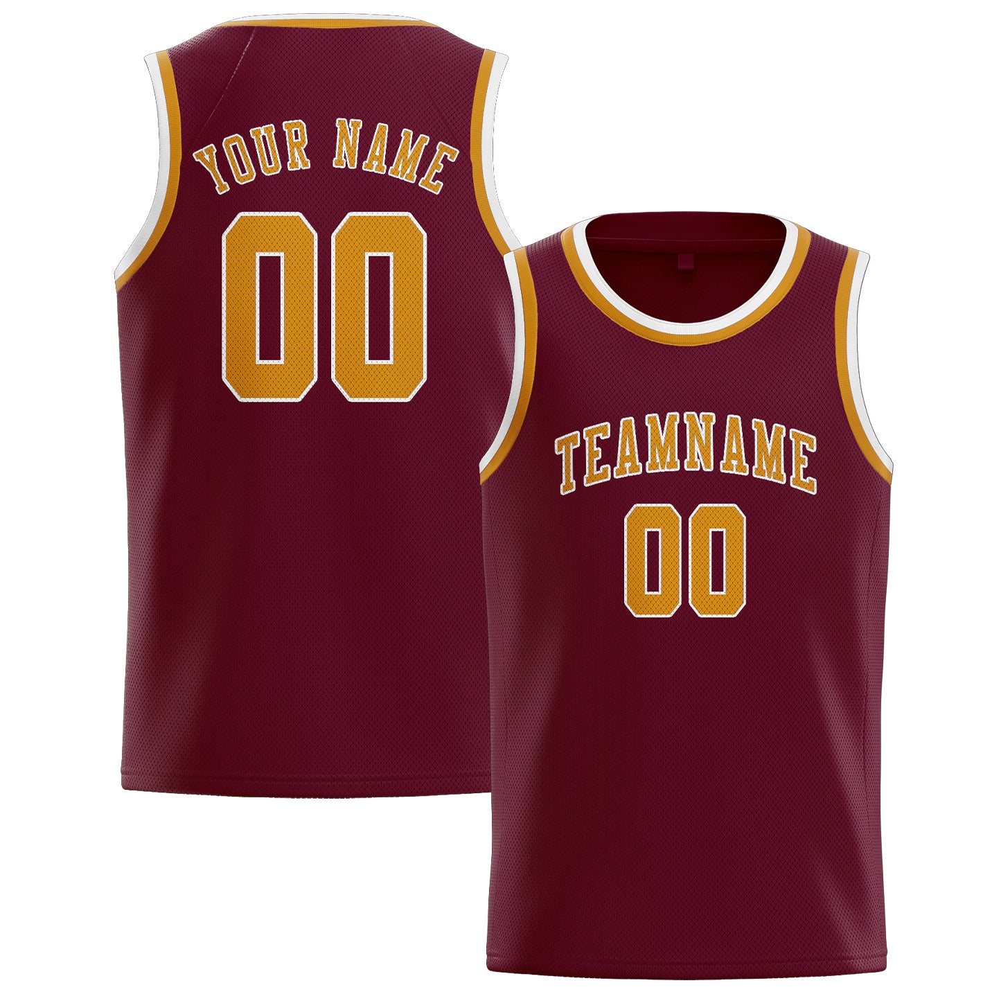 Custom Crimson Red Yellow Basketball Jersey