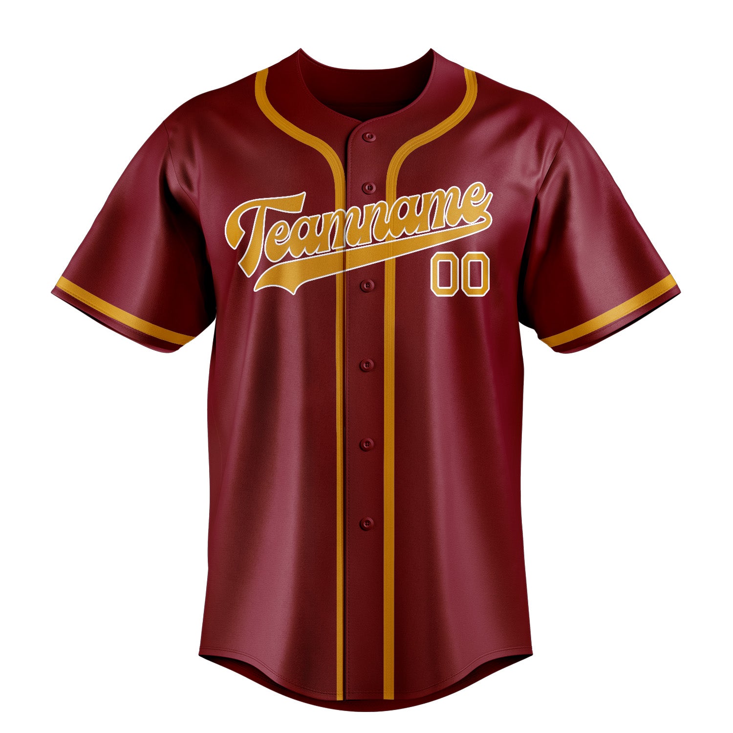 Custom Crimson Red Yellow Baseball Jersey