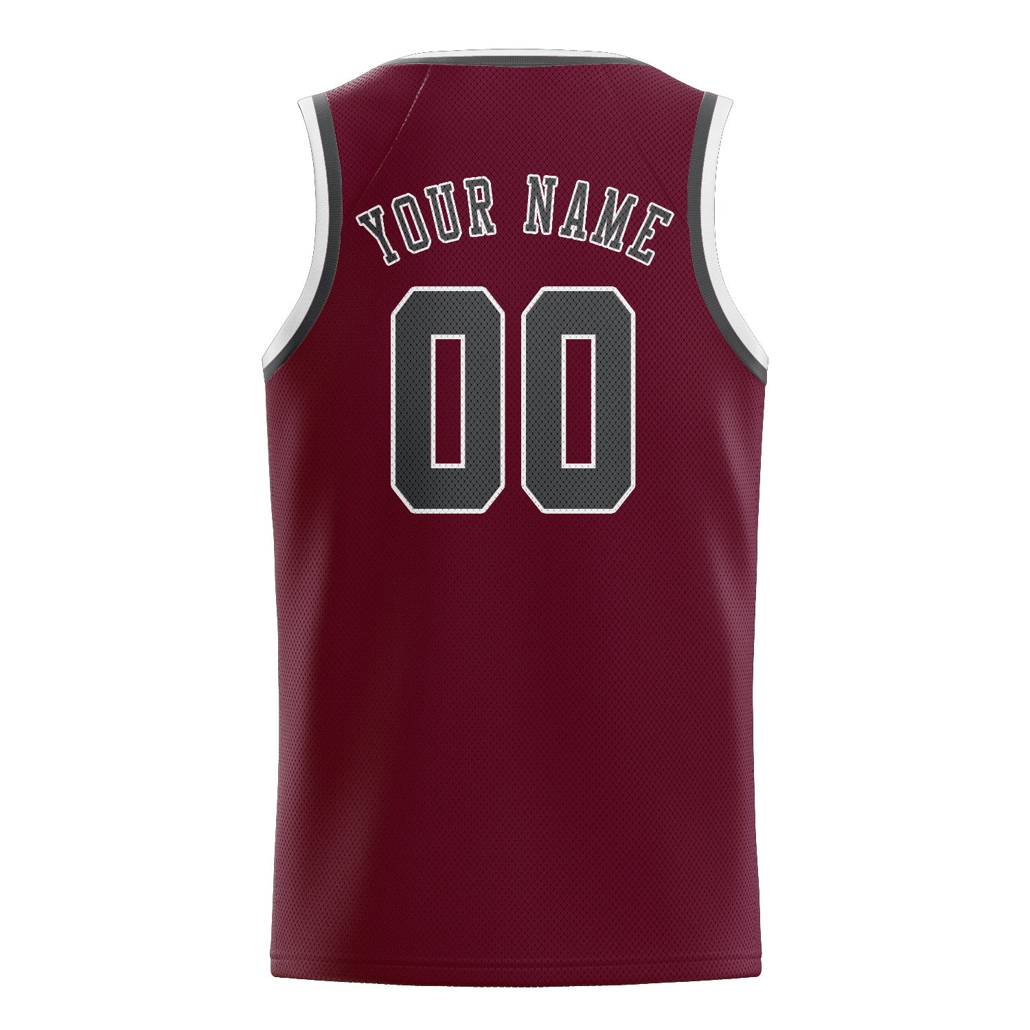 Custom Crimson Red Dark Grey Basketball Jersey
