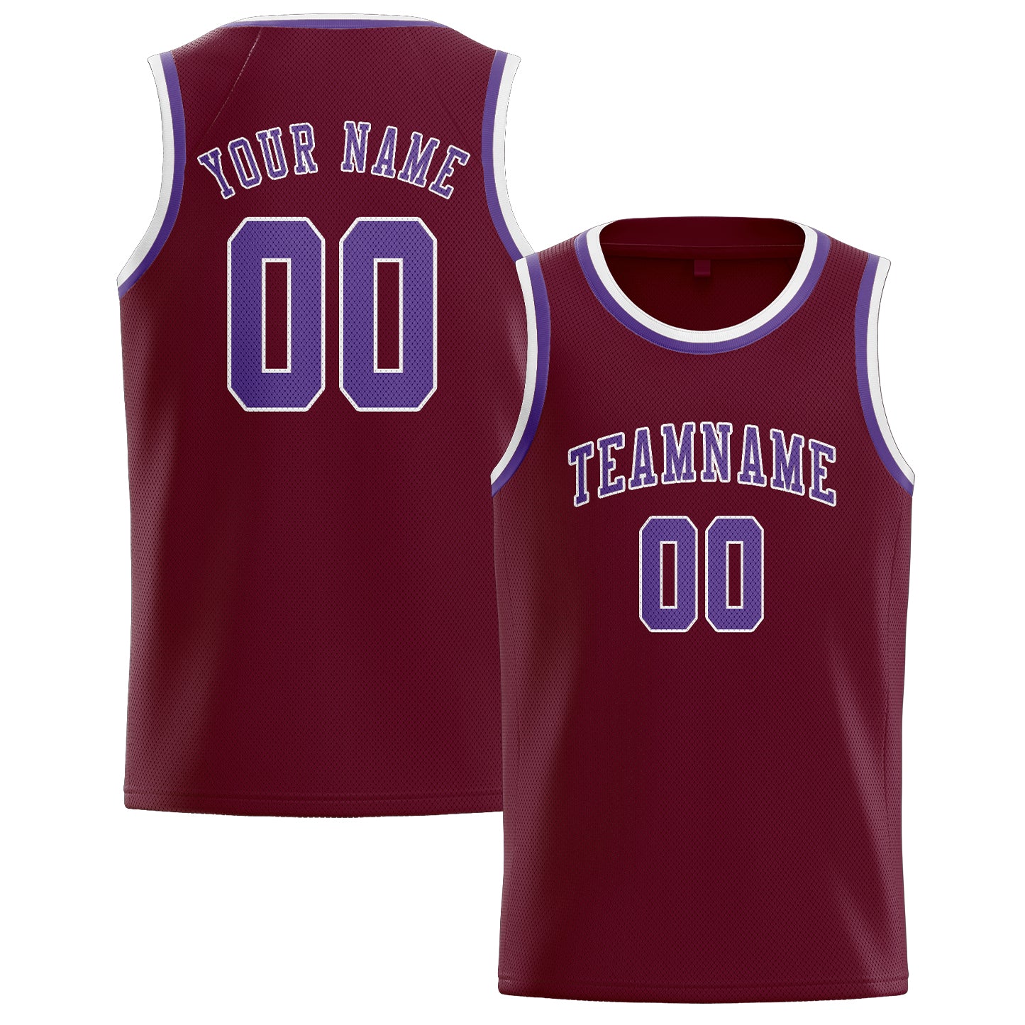 Custom Crimson Red Light Purple Basketball Jersey