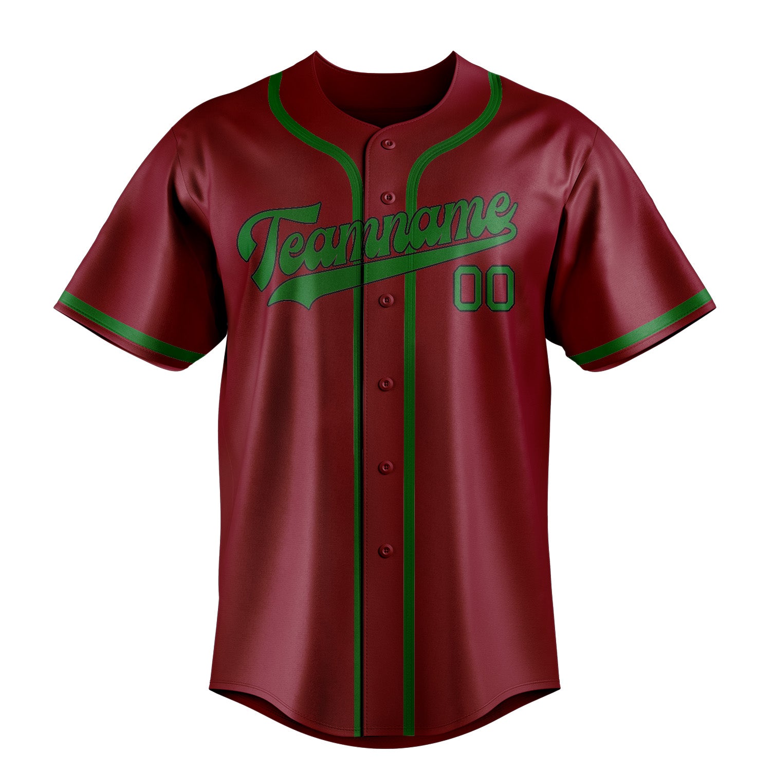 Custom Crimson Red Emerald Green Baseball Jersey