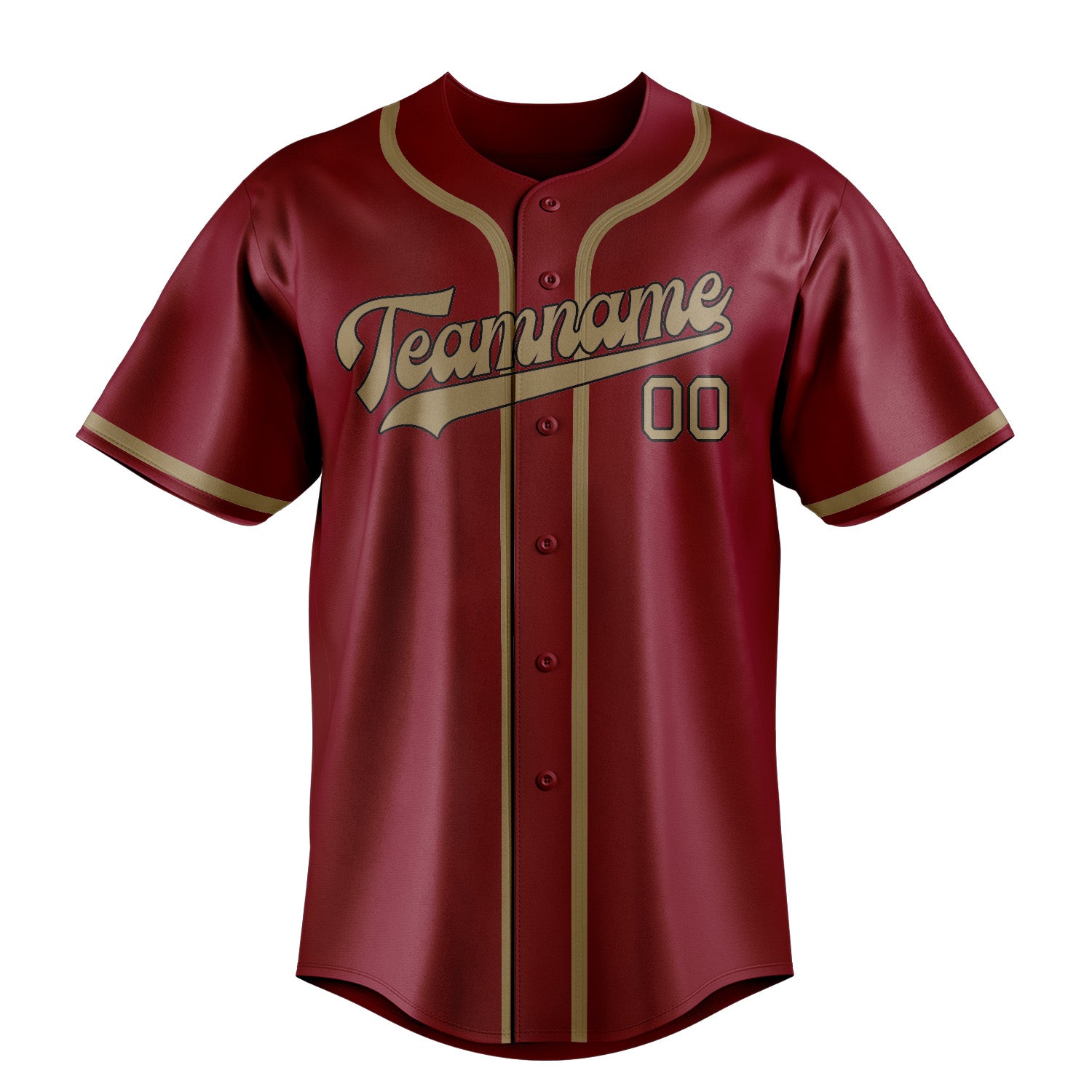 Custom Crimson Red Light Khaki Baseball Jersey