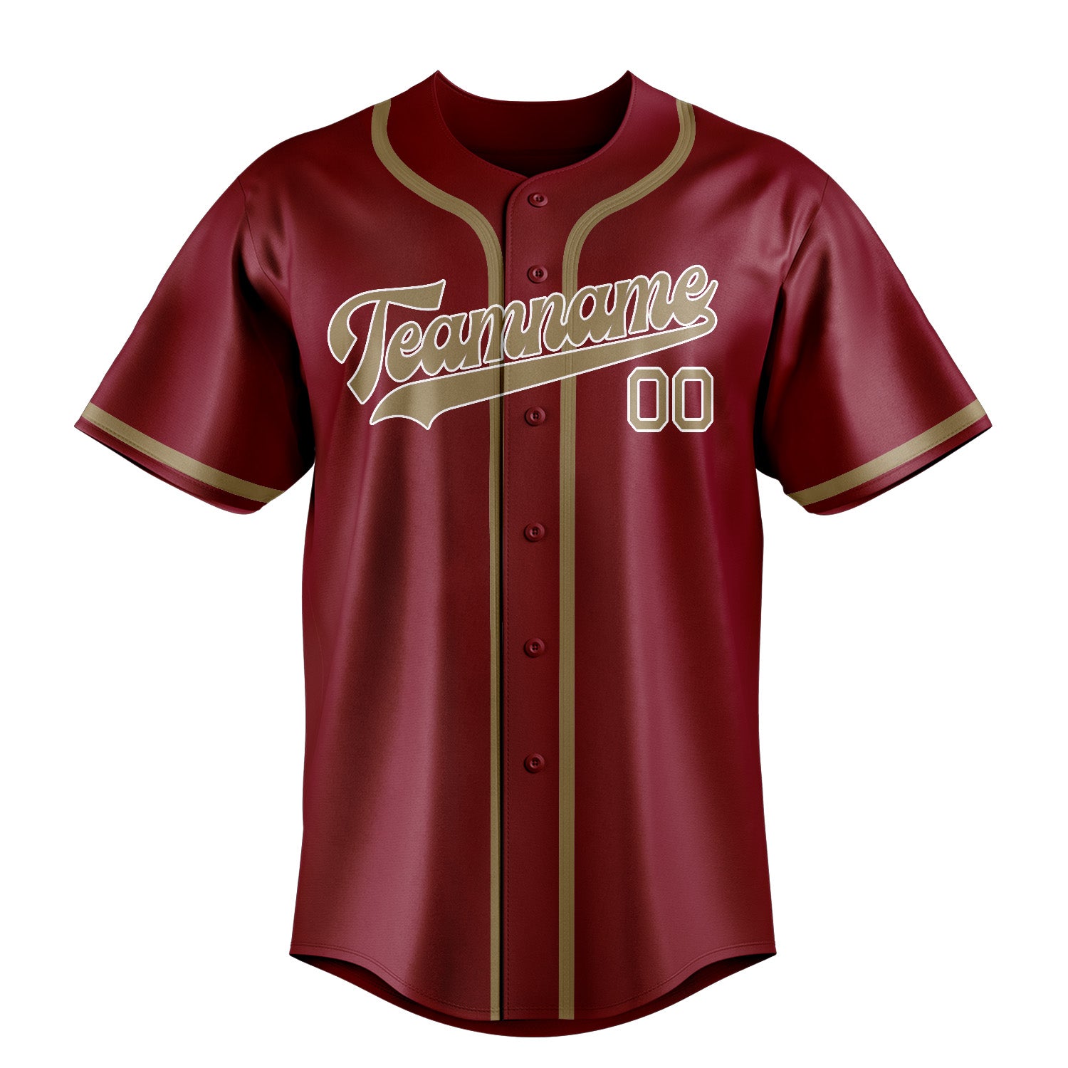 Custom Crimson Red Light Khaki Baseball Jersey