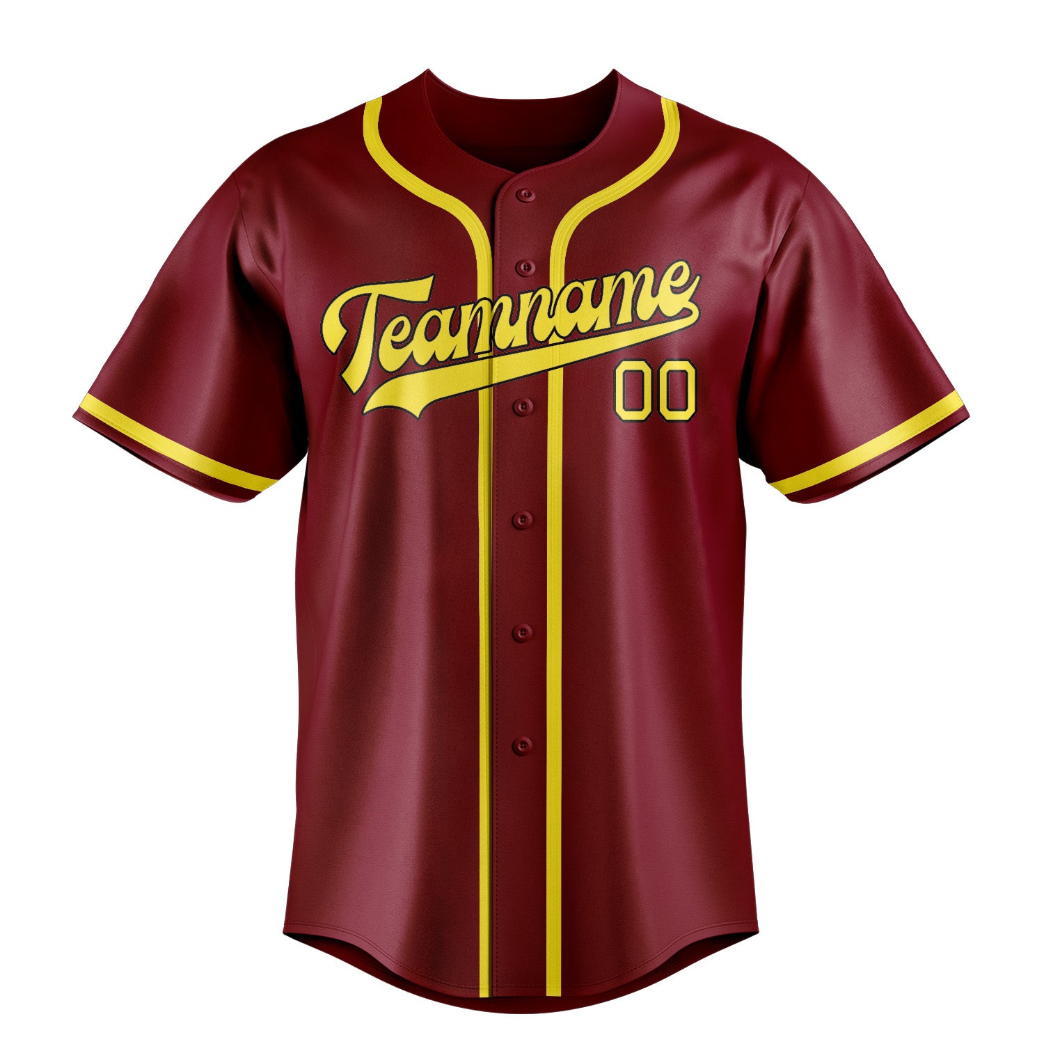 Custom Crimson Red Light Yellow Baseball Jersey