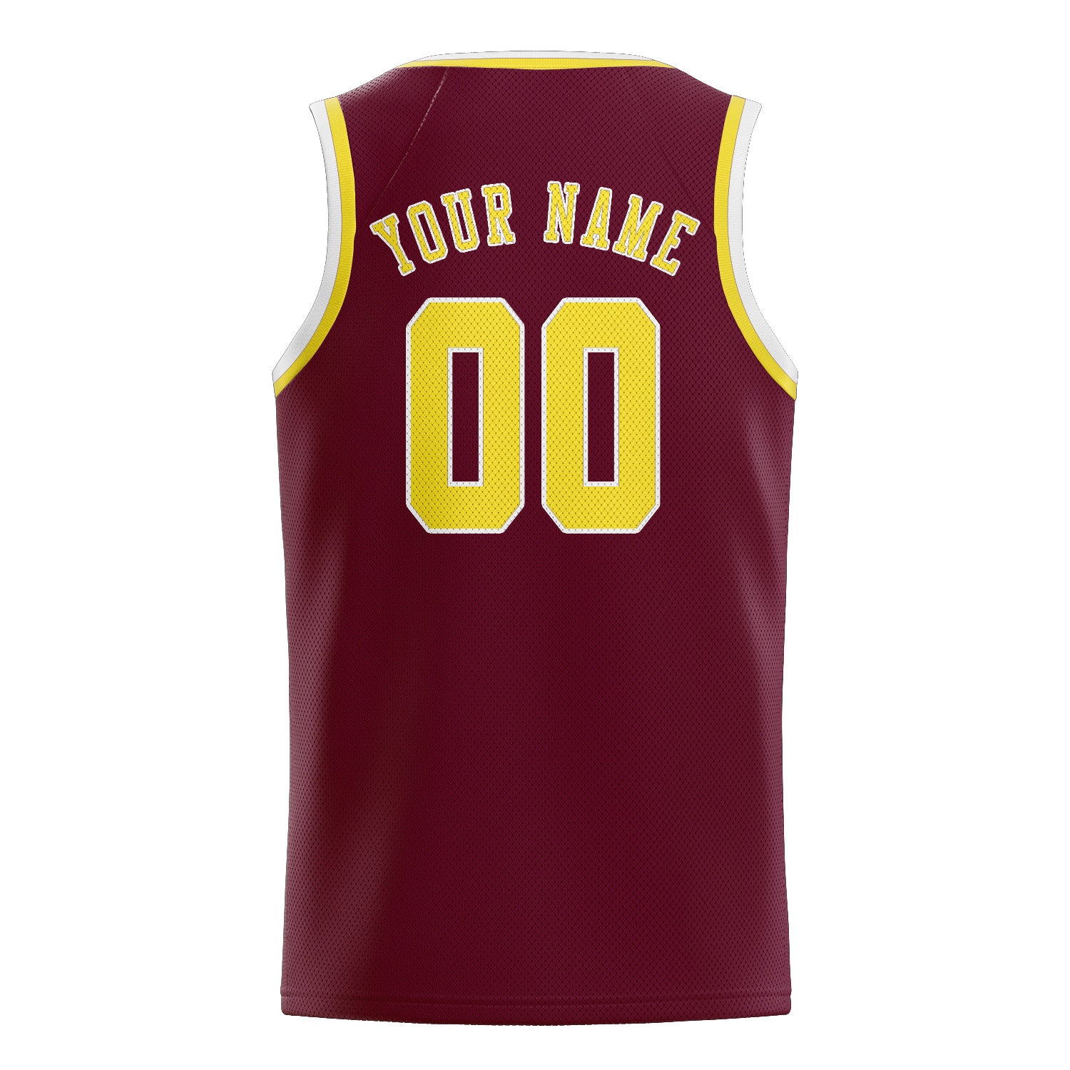 Custom Crimson Red Light Yellow Basketball Jersey