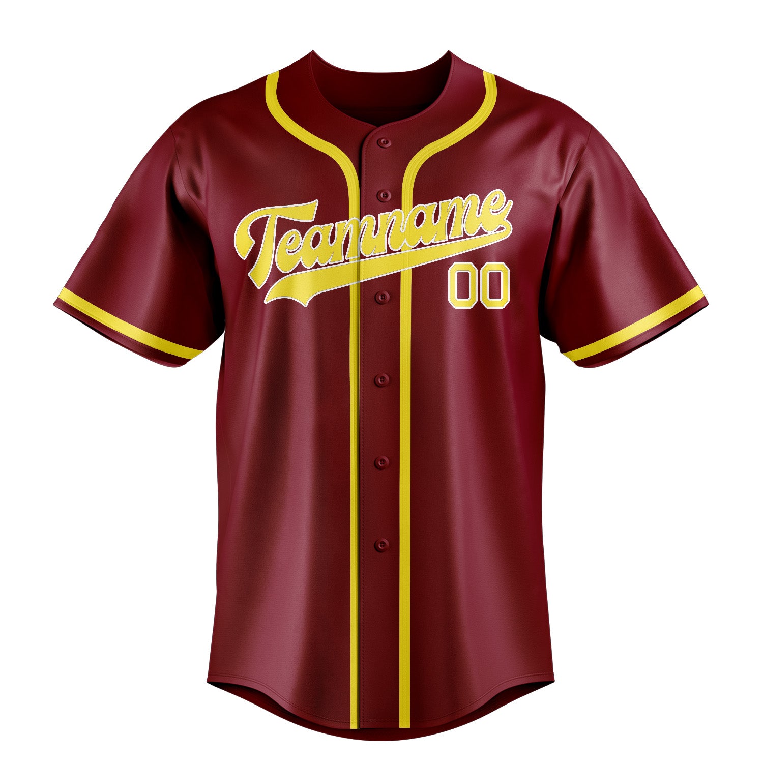 Custom Crimson Red Light Yellow Baseball Jersey