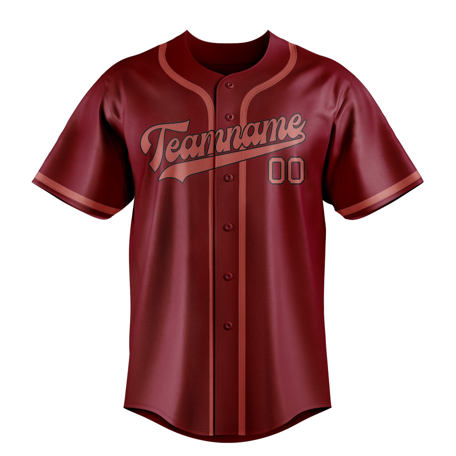 Custom Crimson Red Copper Rose Baseball Jersey