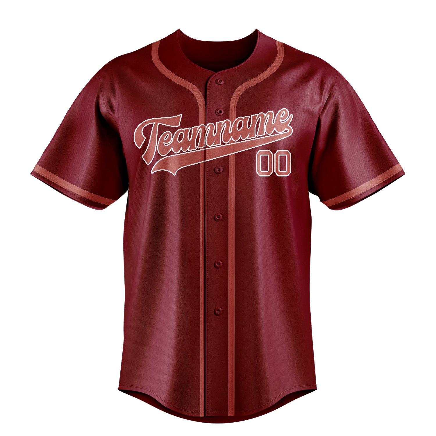 Custom Crimson Red Copper Rose Baseball Jersey