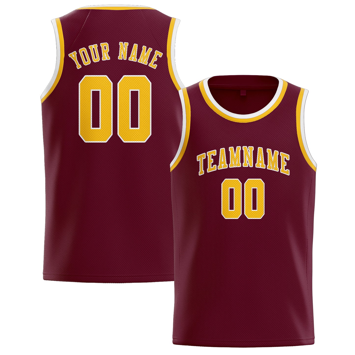 Custom Crimson Red Gold Basketball Jersey