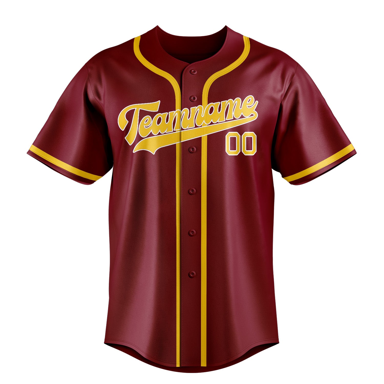 Custom Crimson Red Gold Baseball Jersey
