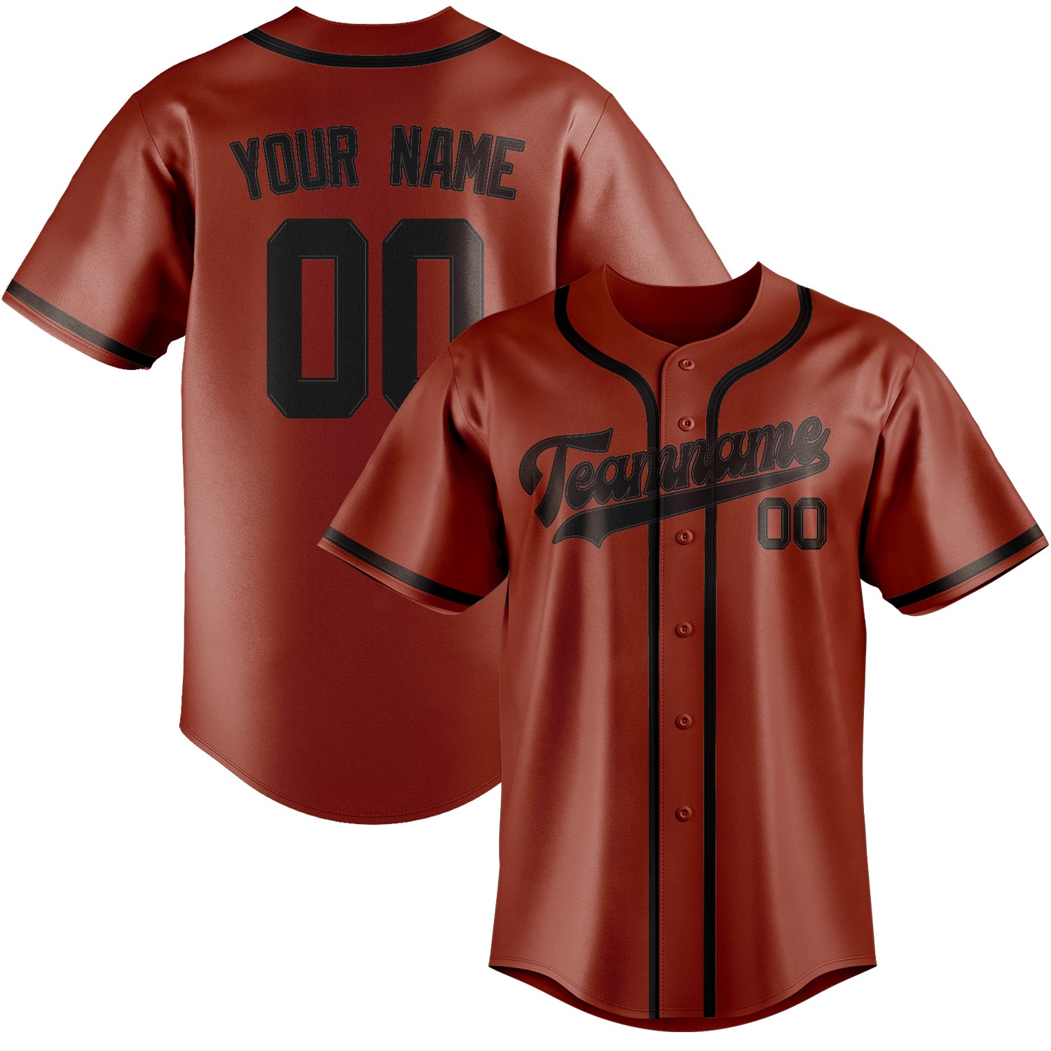 Custom Coral Red Brown Baseball Jersey
