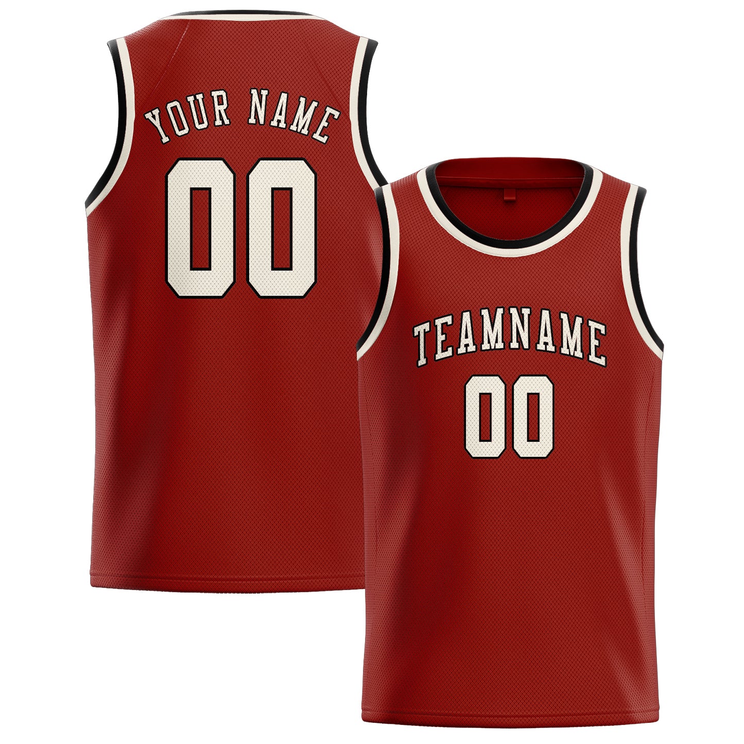 Custom Coral Red Cream Basketball Jersey