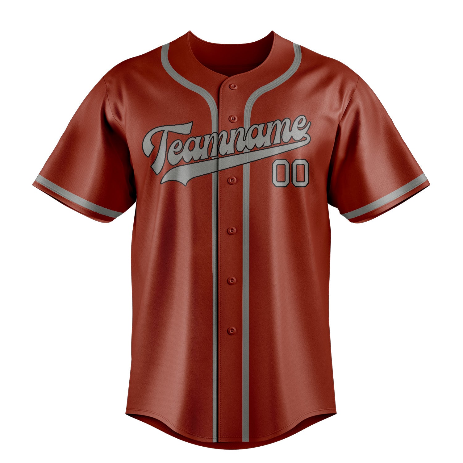 Custom Coral Red Gray Baseball Jersey