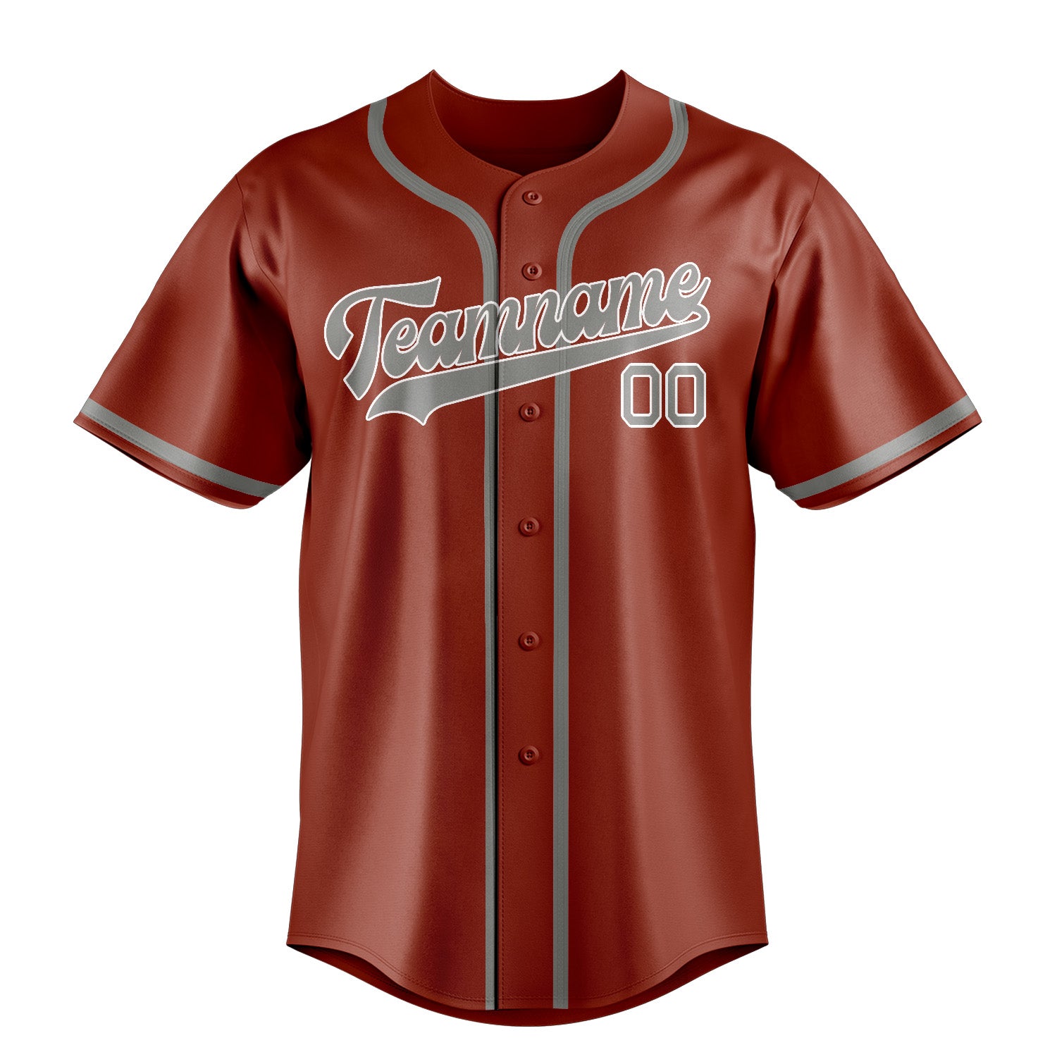 Custom Coral Red Gray Baseball Jersey