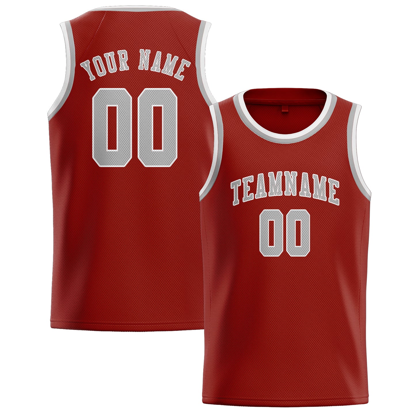 Custom Coral Red Gray Basketball Jersey