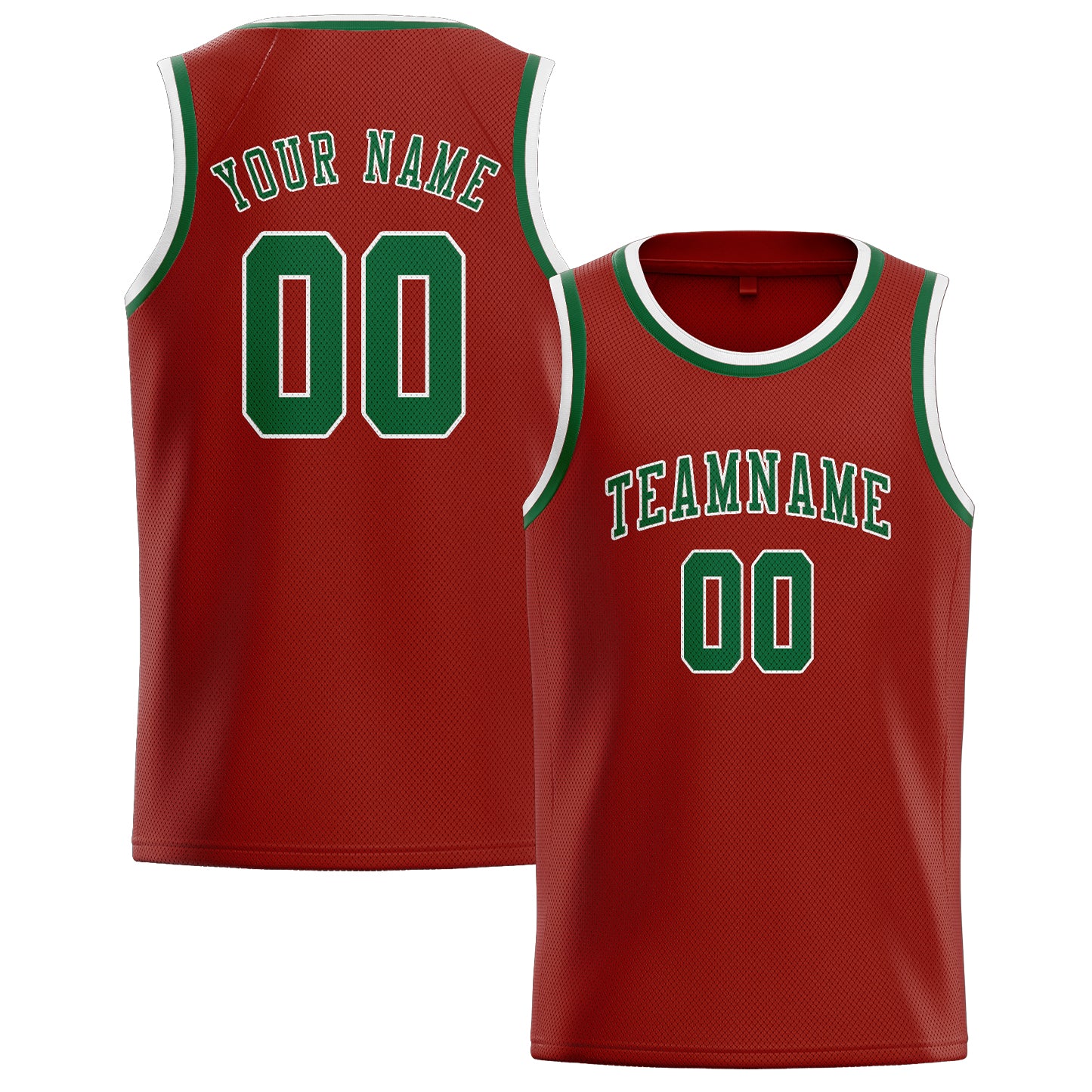 Custom Coral Red Green Basketball Jersey
