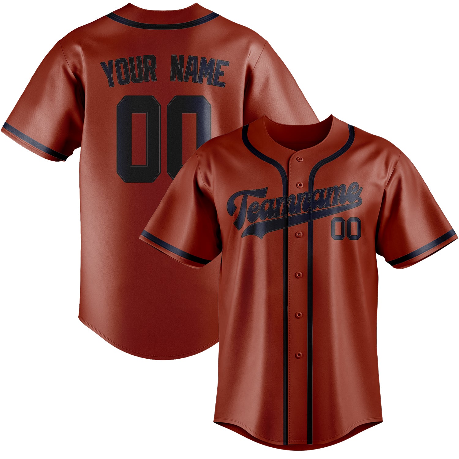Custom Coral Red Navy Baseball Jersey