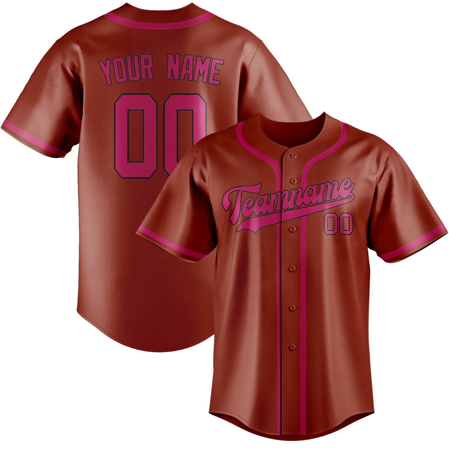Custom Coral Red Pink Baseball Jersey