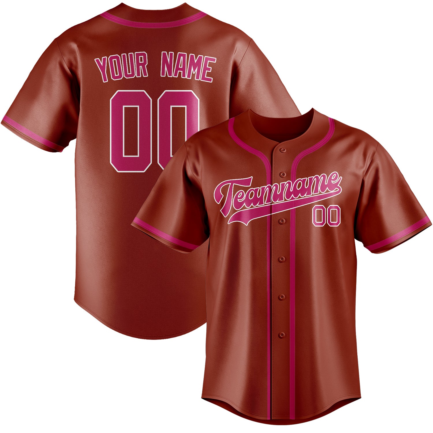 Custom Coral Red Pink Baseball Jersey
