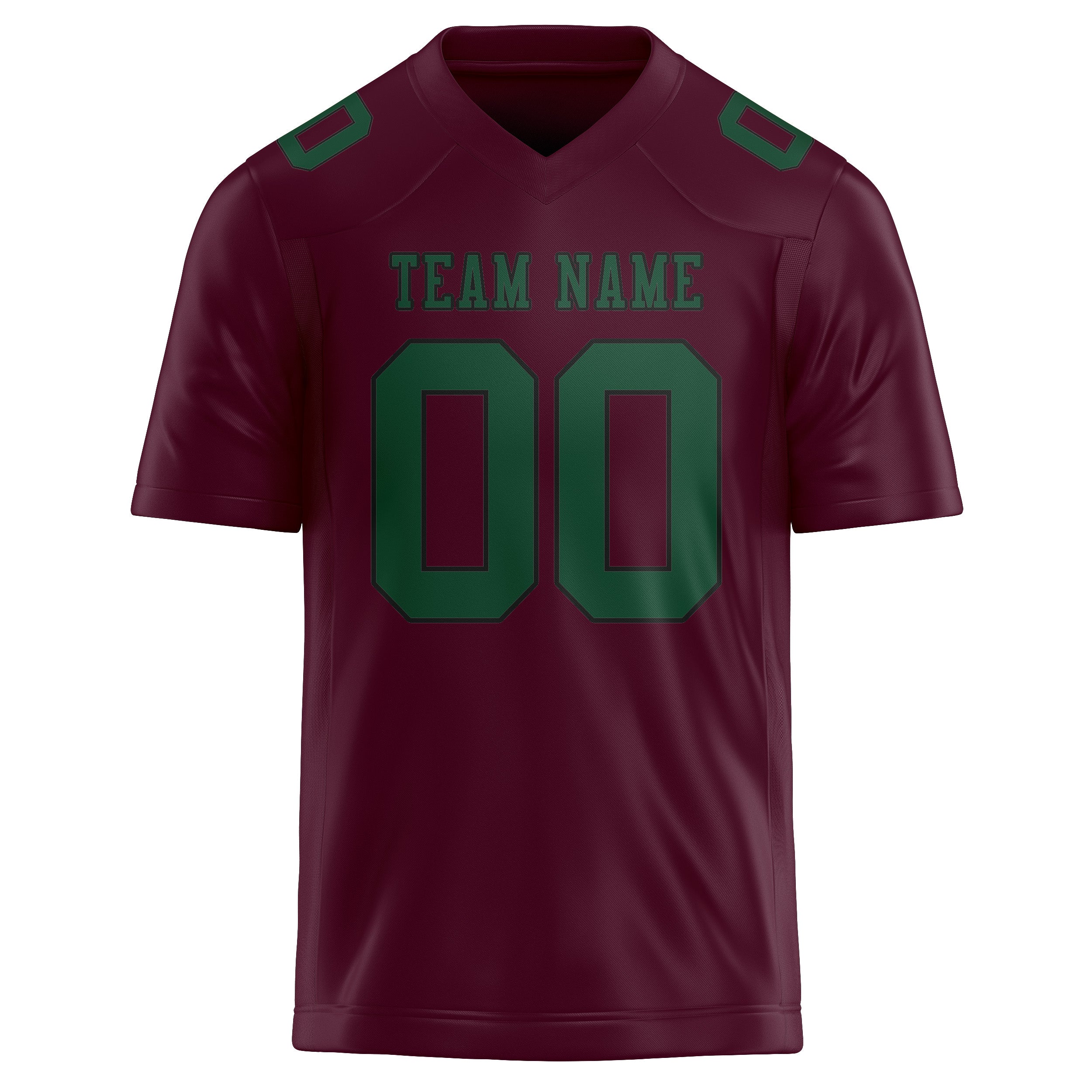 Custom Coral Red Green Football Jersey