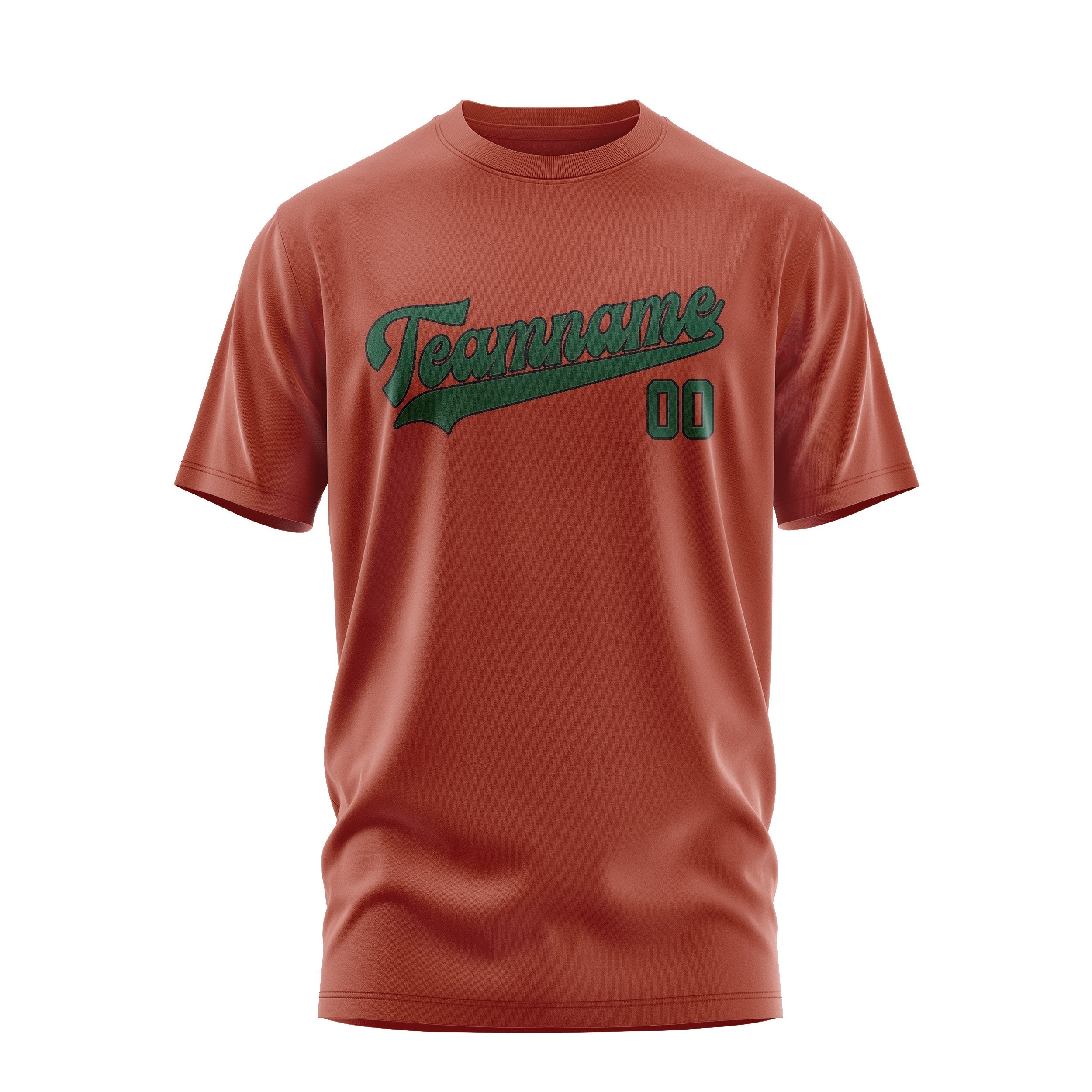 Custom Coral Red Green T-Shirt