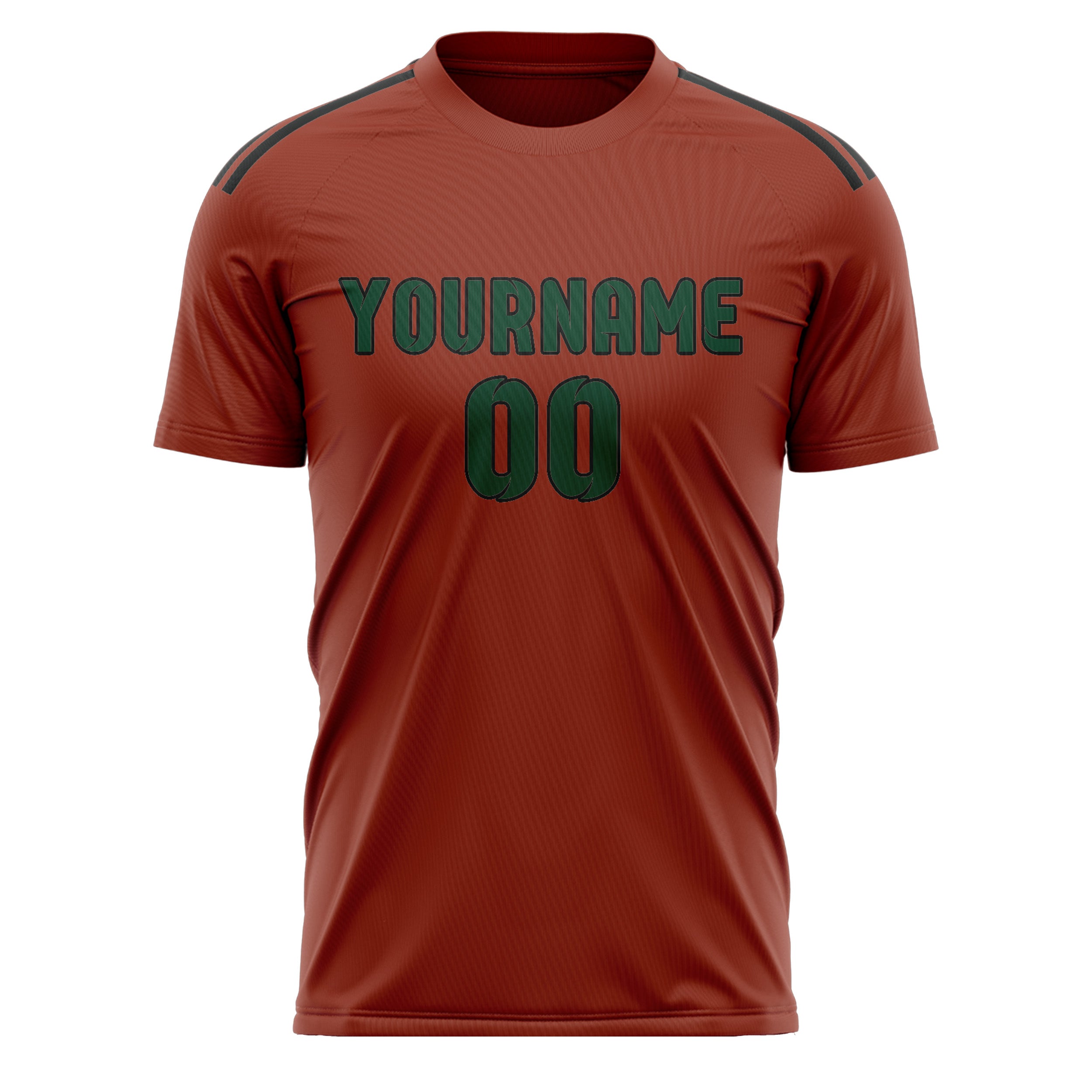 Custom Coral Red Green Soccer Jersey
