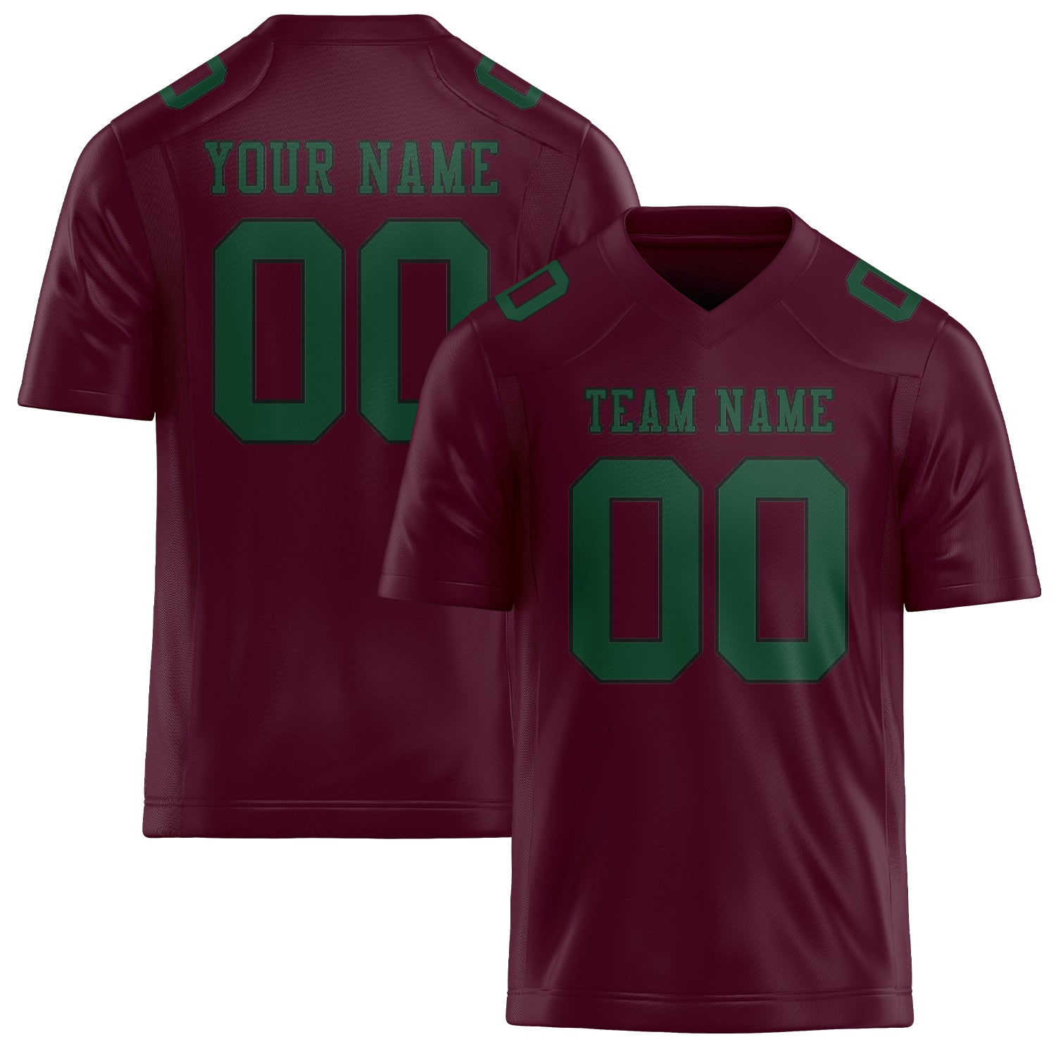 Custom Coral Red Green Football Jersey