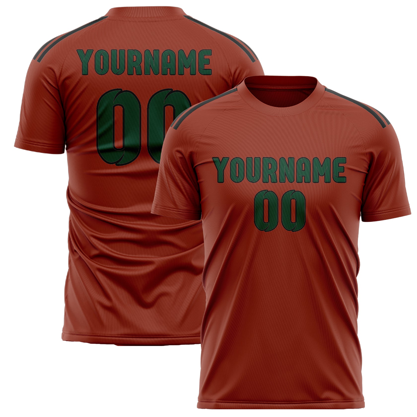 Custom Coral Red Green Soccer Jersey