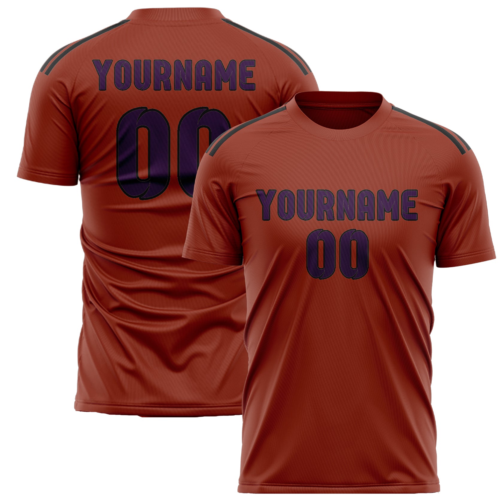 Custom Coral Red Purple Soccer Jersey