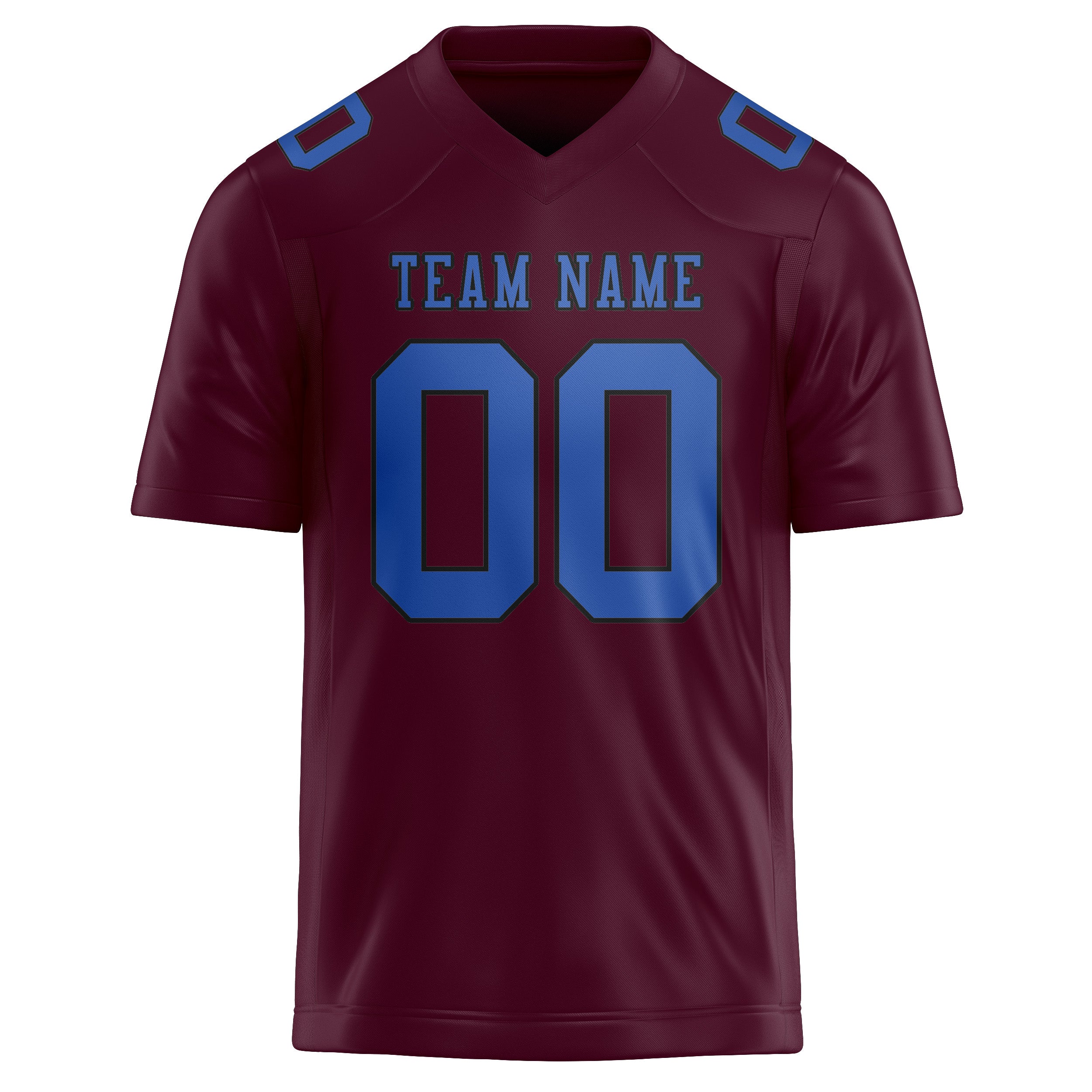 Custom Coral Red Sky Blue Football Jersey