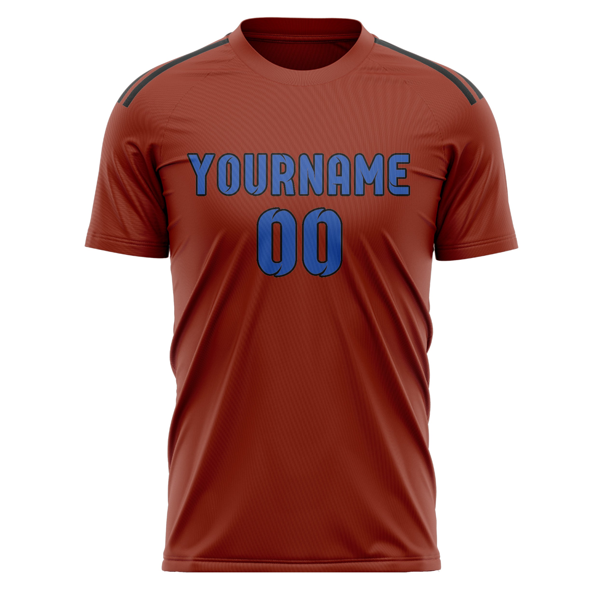Custom Coral Red Sky Blue Soccer Jersey
