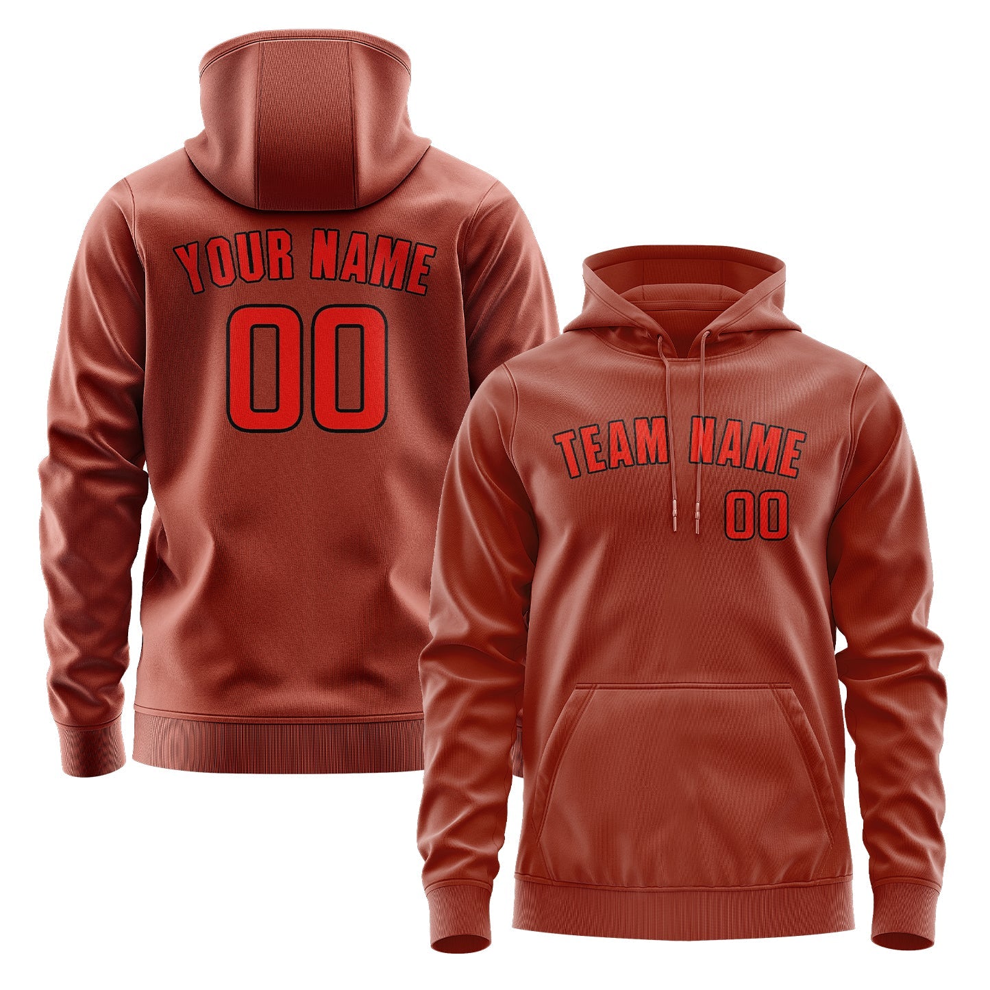 Custom Coral Red Orange Red Hoodie
